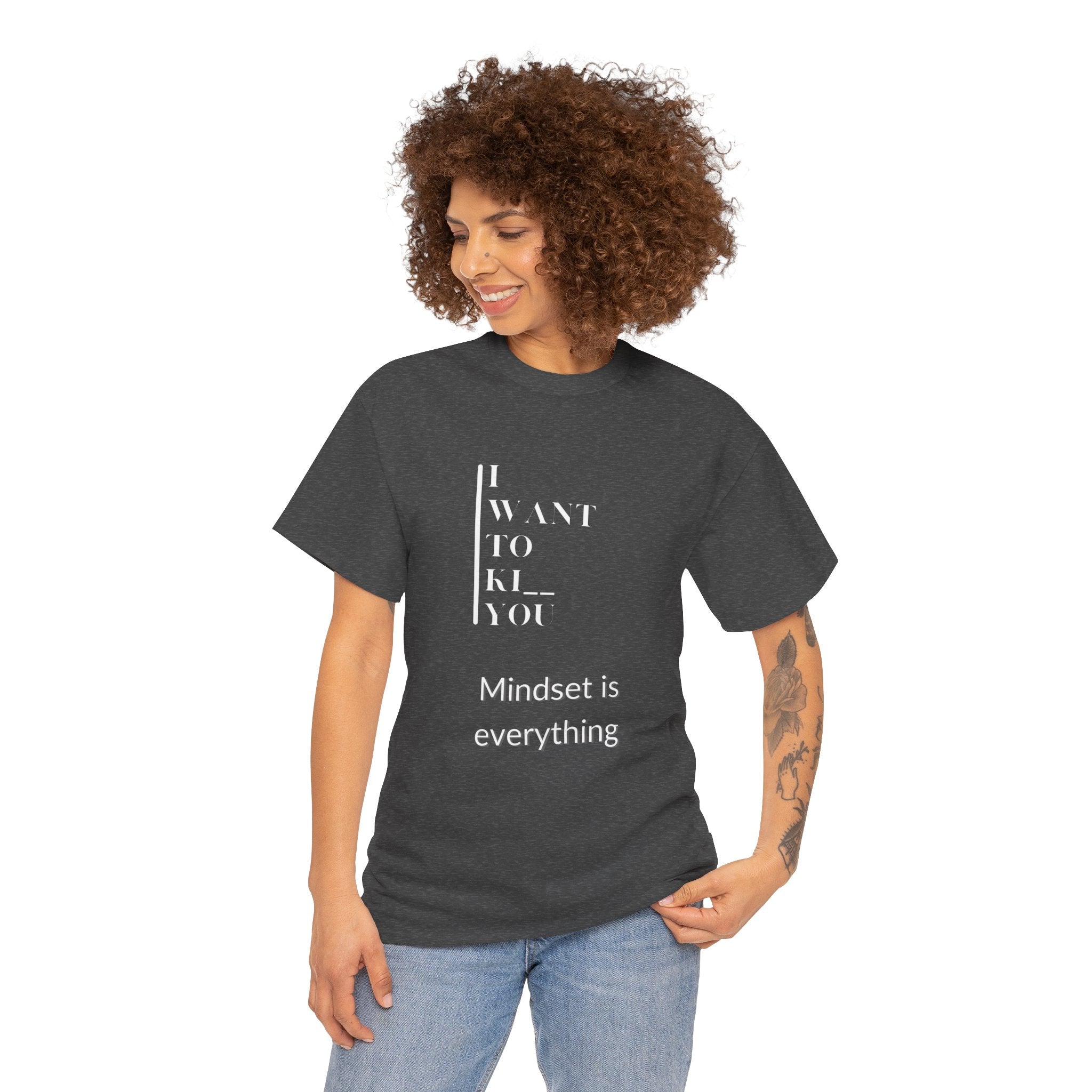 Mindset is Everything Unisex Heavy Cotton Tee | Motivational T-shirt for Personal Growth, Gift for Self - Improvement, Inspirational Apparel - Metamorphosis Creations