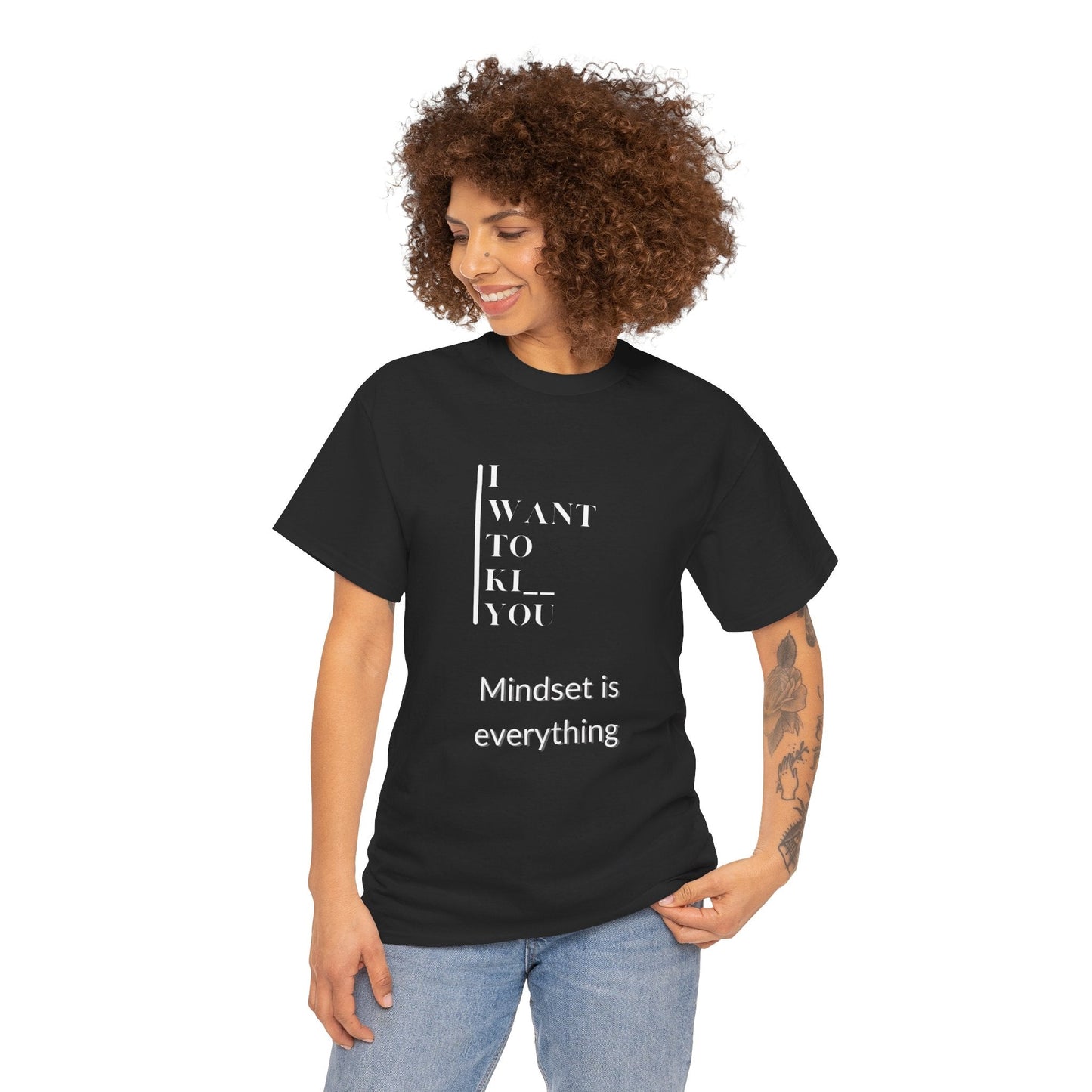 Mindset is Everything Unisex Heavy Cotton Tee | Motivational T-shirt for Personal Growth, Gift for Self - Improvement, Inspirational Apparel - Metamorphosis Creations