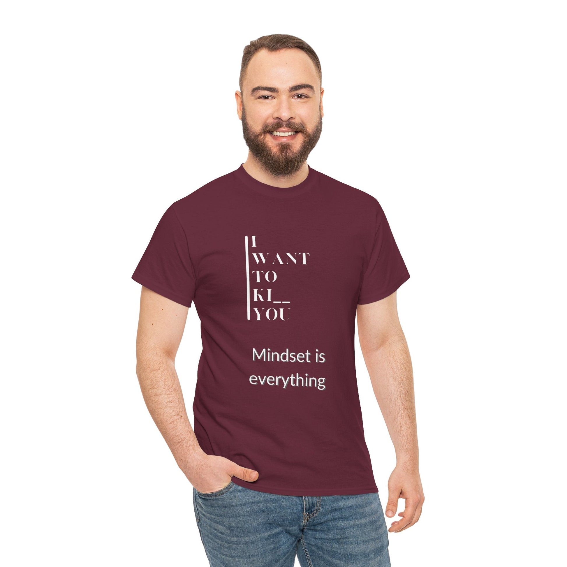 Mindset is Everything Unisex Heavy Cotton Tee | Motivational T-shirt for Personal Growth, Gift for Self - Improvement, Inspirational Apparel - Metamorphosis Creations