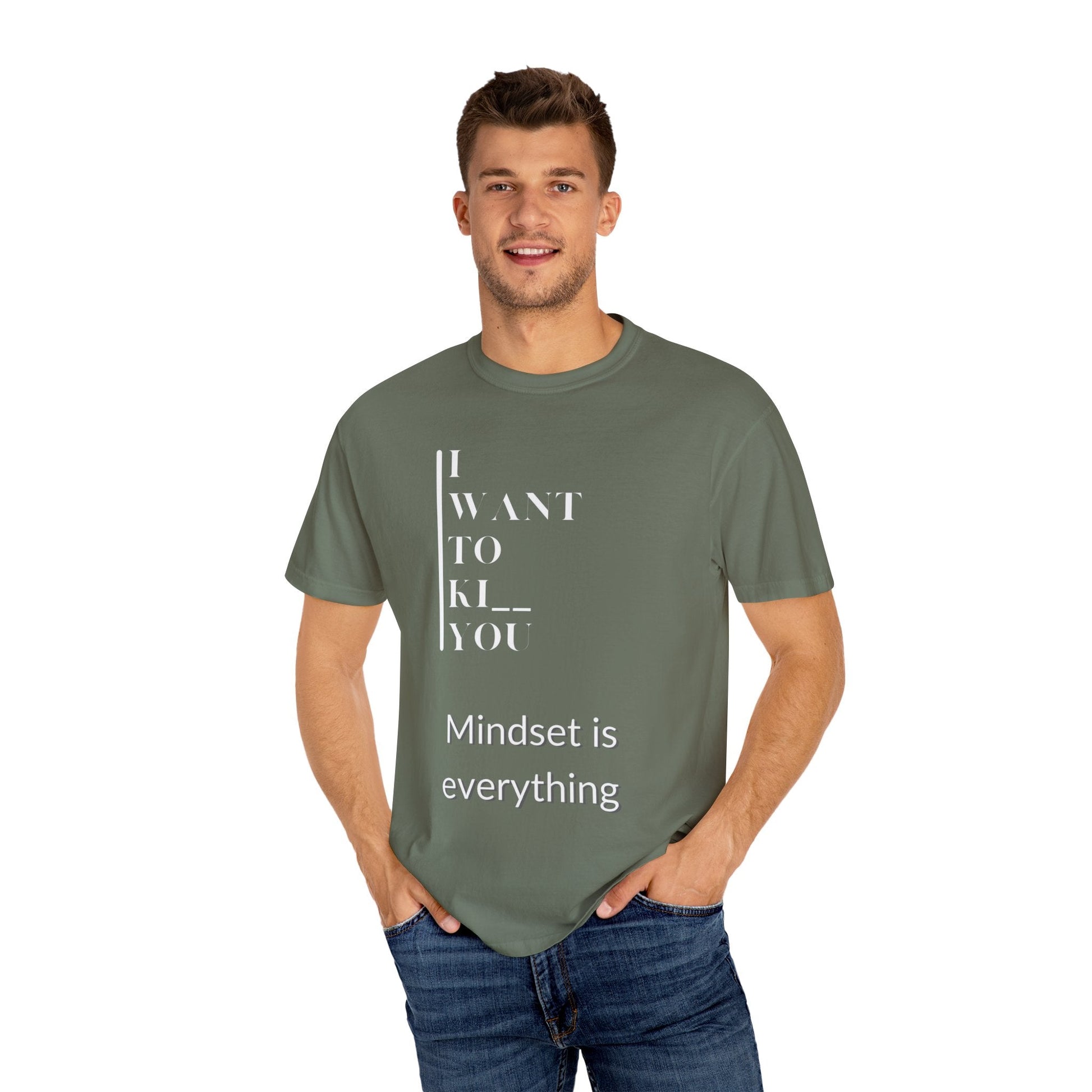 Mindset Matters Garment - Dyed T-Shirt - Motivational Quote Tee, Unisex Casual Wear, Gift for Friends, Inspirational Clothing, Self - Help - Metamorphosis Creations