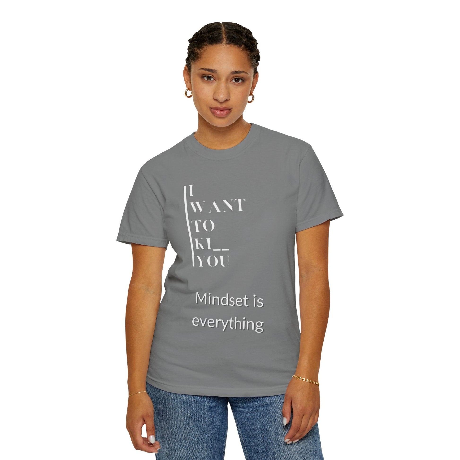Mindset Matters Garment - Dyed T-Shirt - Motivational Quote Tee, Unisex Casual Wear, Gift for Friends, Inspirational Clothing, Self - Help - Metamorphosis Creations