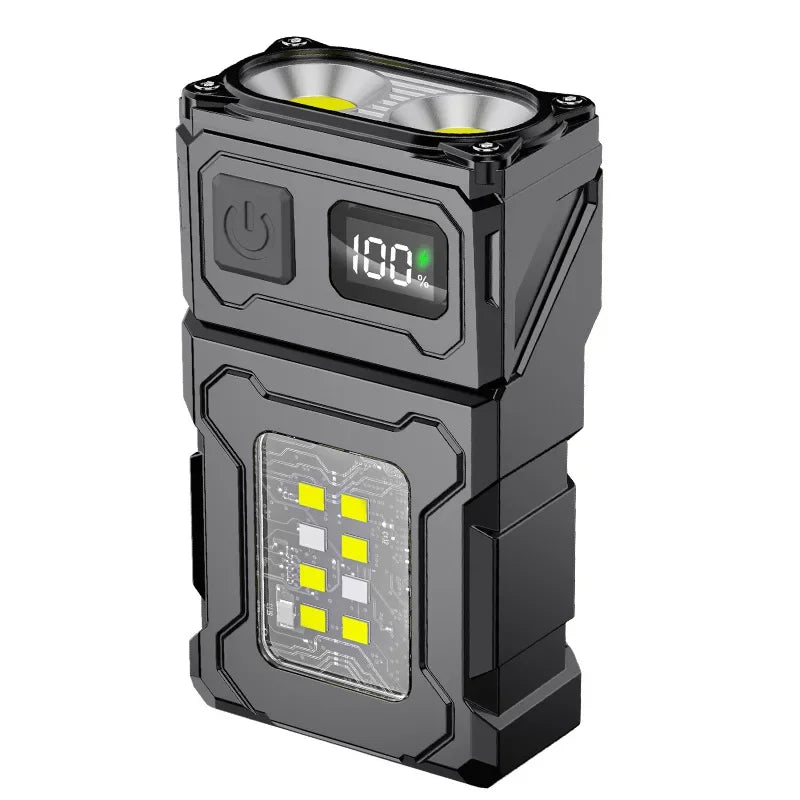 Mini LED COB Flashlight Dual Light Source Super Bright Headlight USB Charged 180°Rotatable Outdoor Camping Emergency Lantern - Metamorphosis Creations