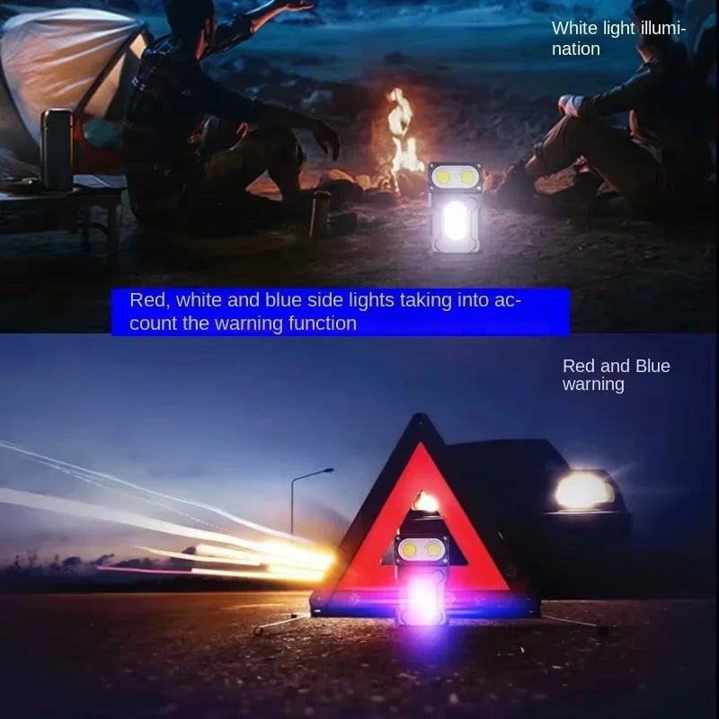 Mini LED COB Flashlight Dual Light Source Super Bright Headlight USB Charged 180°Rotatable Outdoor Camping Emergency Lantern - Metamorphosis Creations