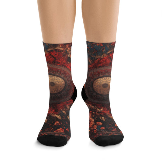 Minimalist Boho Socks Eco - Friendly Graphic Socks for Unique Style, Sustainable Fashion, Recycled Poly Socks, Funky Gift Idea, Everyday Wear, Art - Inspired Socks - Metamorphosis Creations