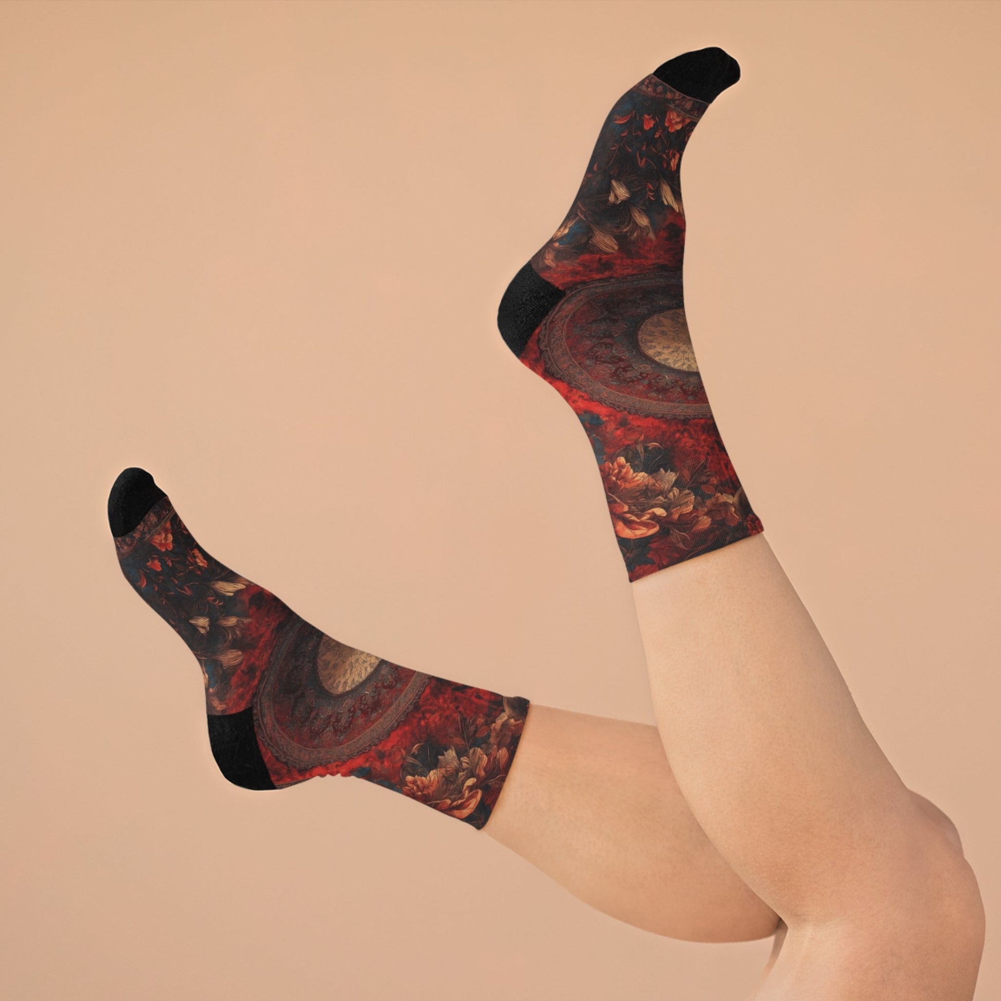 Minimalist Boho Socks Eco - Friendly Graphic Socks for Unique Style, Sustainable Fashion, Recycled Poly Socks, Funky Gift Idea, Everyday Wear, Art - Inspired Socks - Metamorphosis Creations