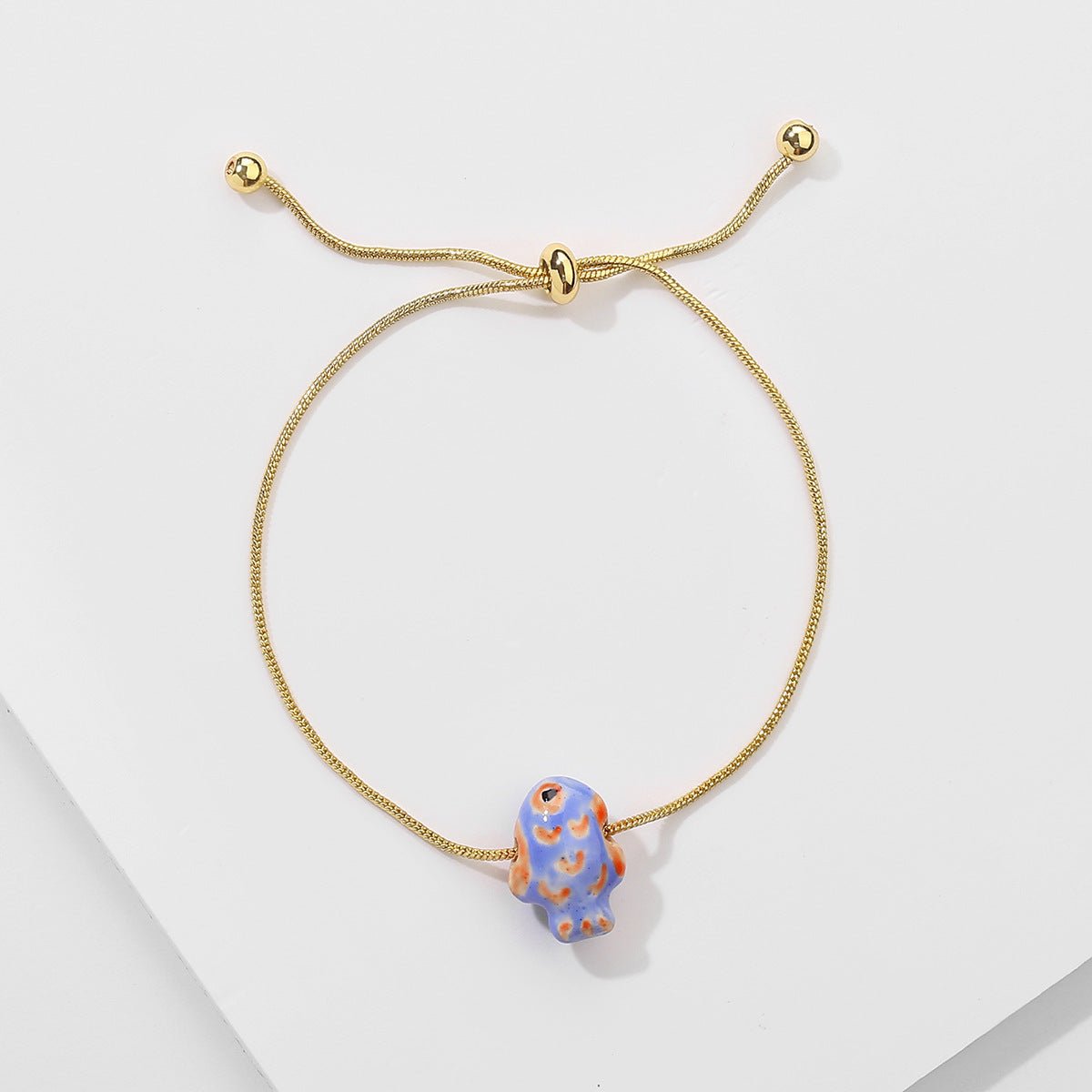 Minimalist Geometric Metal Bracelet – Elegant & Modern Alloy Design Fashion Jewelry Ceramic Fish Snake Chain Drawstring Bracelet - Metamorphosis Creations