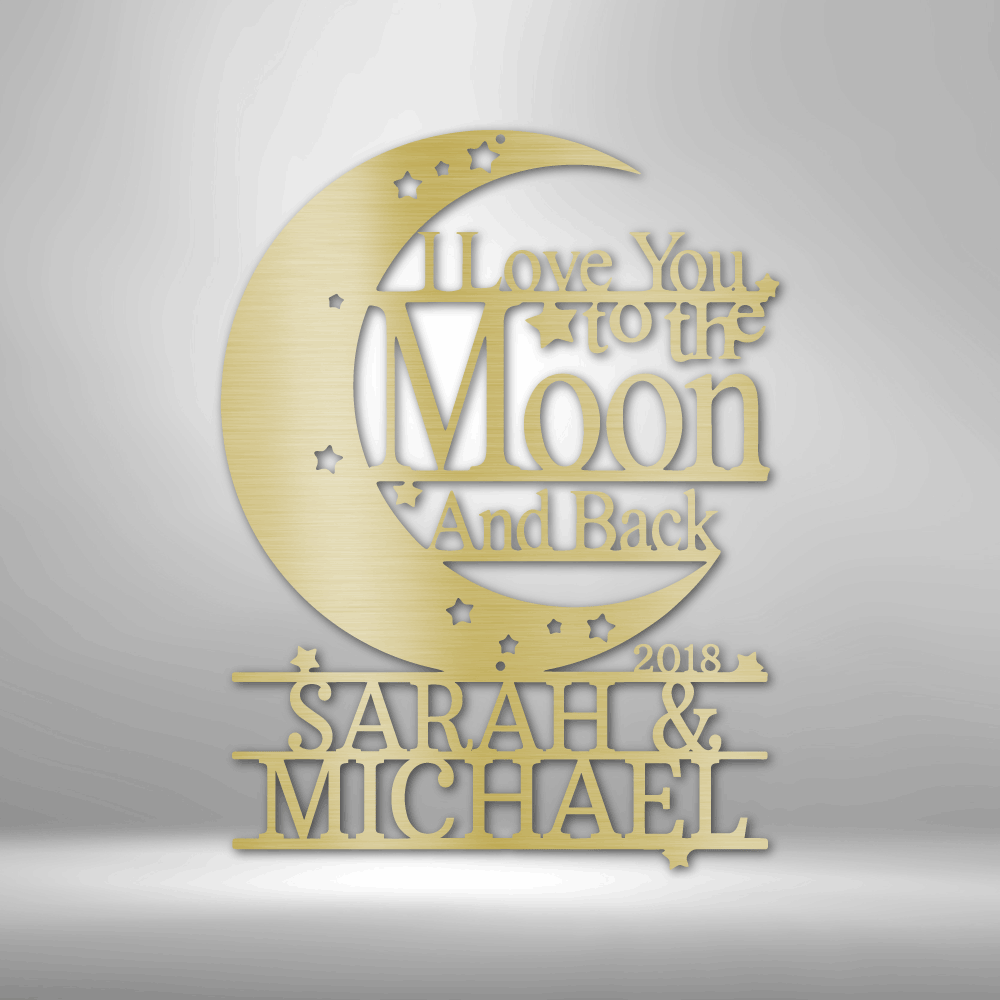 Moon and Back Monogram - Steel Sign - Metamorphosis Creations
