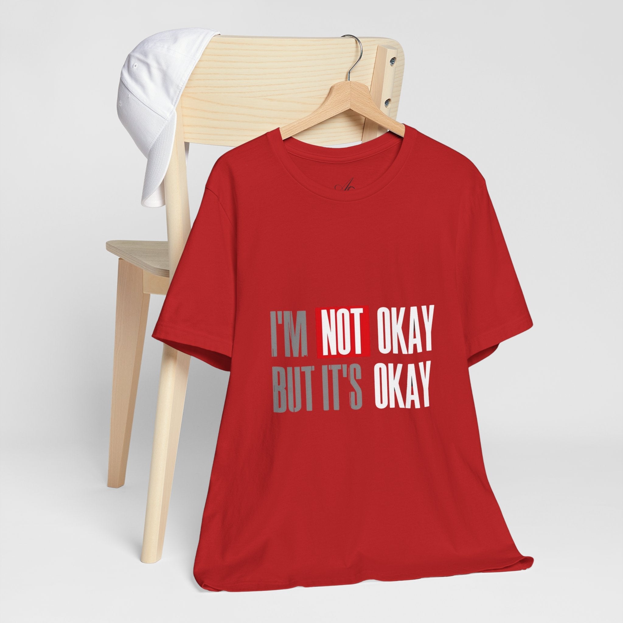 Motivational & Self - Love Unisex Jersey Short Sleeve Tee - 'I'm Not Okay But It's Okay' | Casual Comfort, Mental Health Awareness, Gift for Friends, Self - Care [...] - Metamorphosis Creations