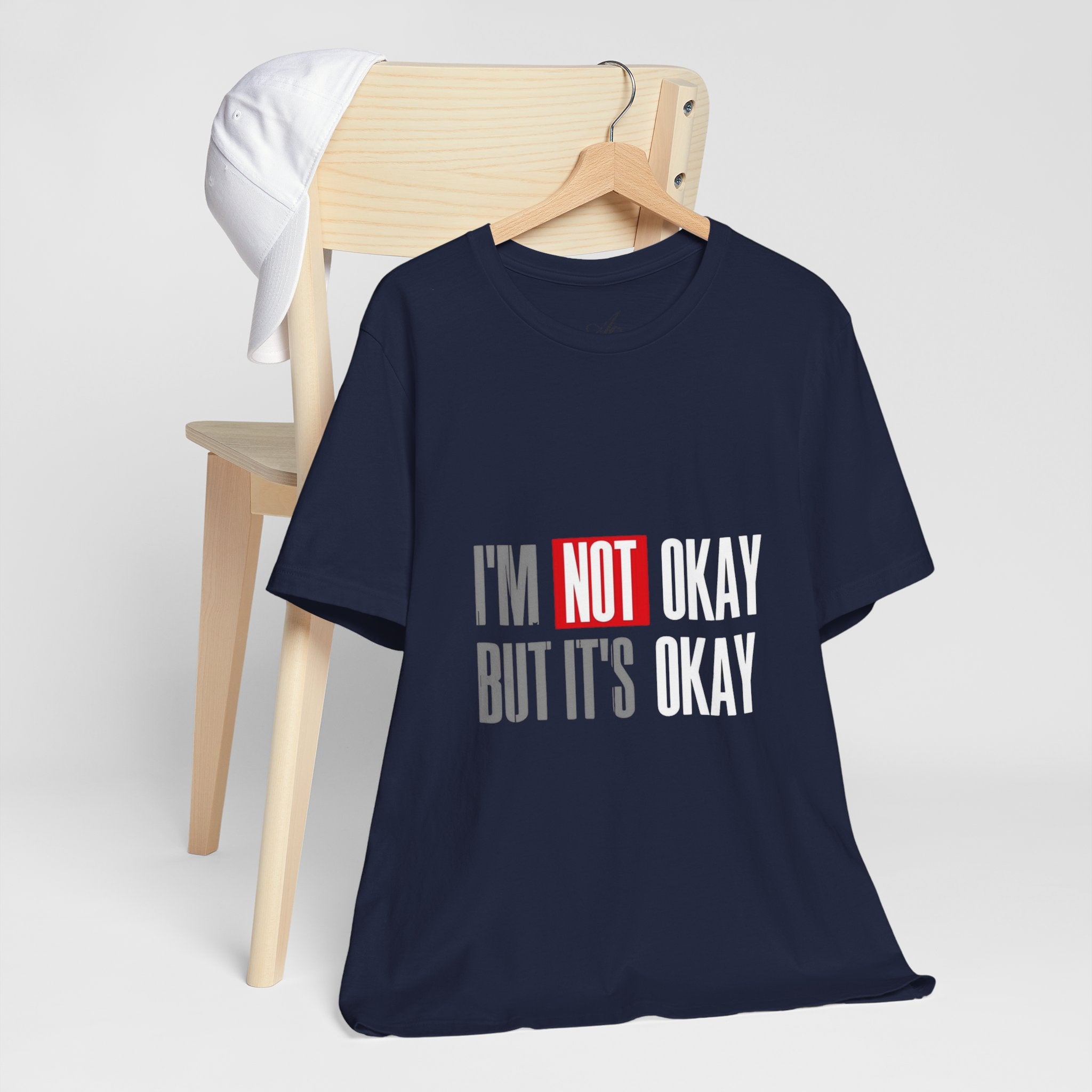 Motivational & Self - Love Unisex Jersey Short Sleeve Tee - 'I'm Not Okay But It's Okay' | Casual Comfort, Mental Health Awareness, Gift for Friends, Self - Care [...] - Metamorphosis Creations