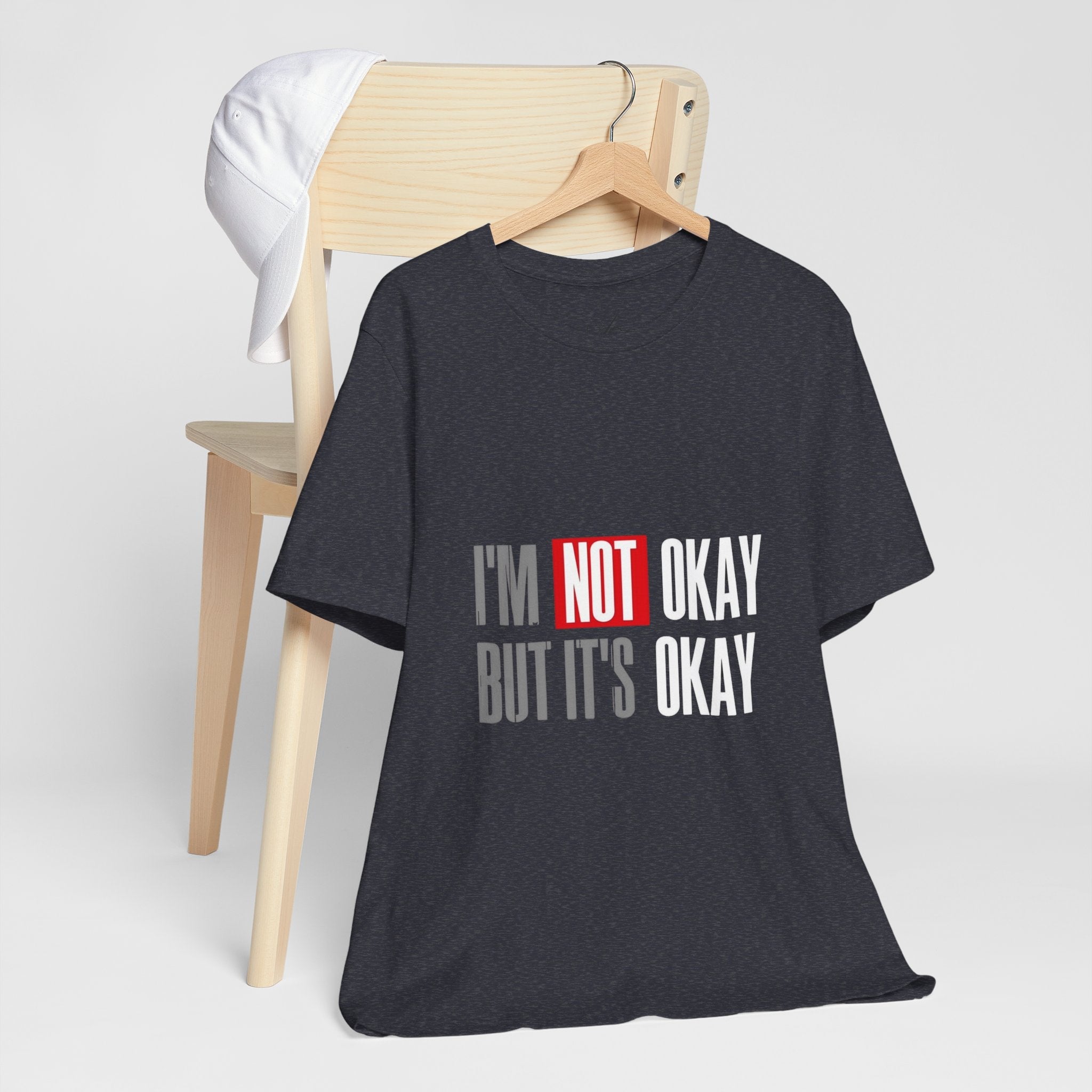 Motivational & Self - Love Unisex Jersey Short Sleeve Tee - 'I'm Not Okay But It's Okay' | Casual Comfort, Mental Health Awareness, Gift for Friends, Self - Care [...] - Metamorphosis Creations