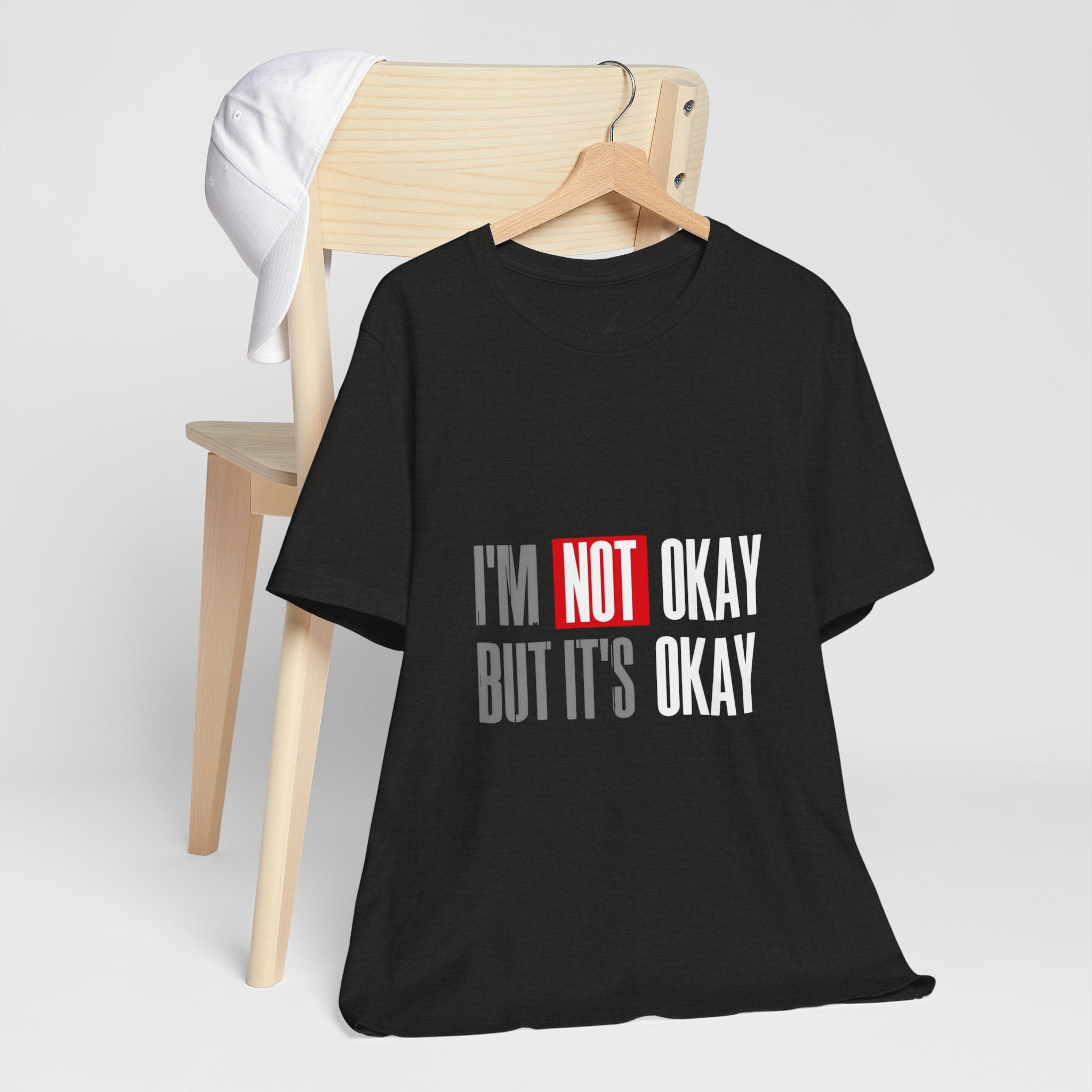 Motivational & Self - Love Unisex Jersey Short Sleeve Tee - 'I'm Not Okay But It's Okay' | Casual Comfort, Mental Health Awareness, Gift for Friends, Self - Care [...] - Metamorphosis Creations