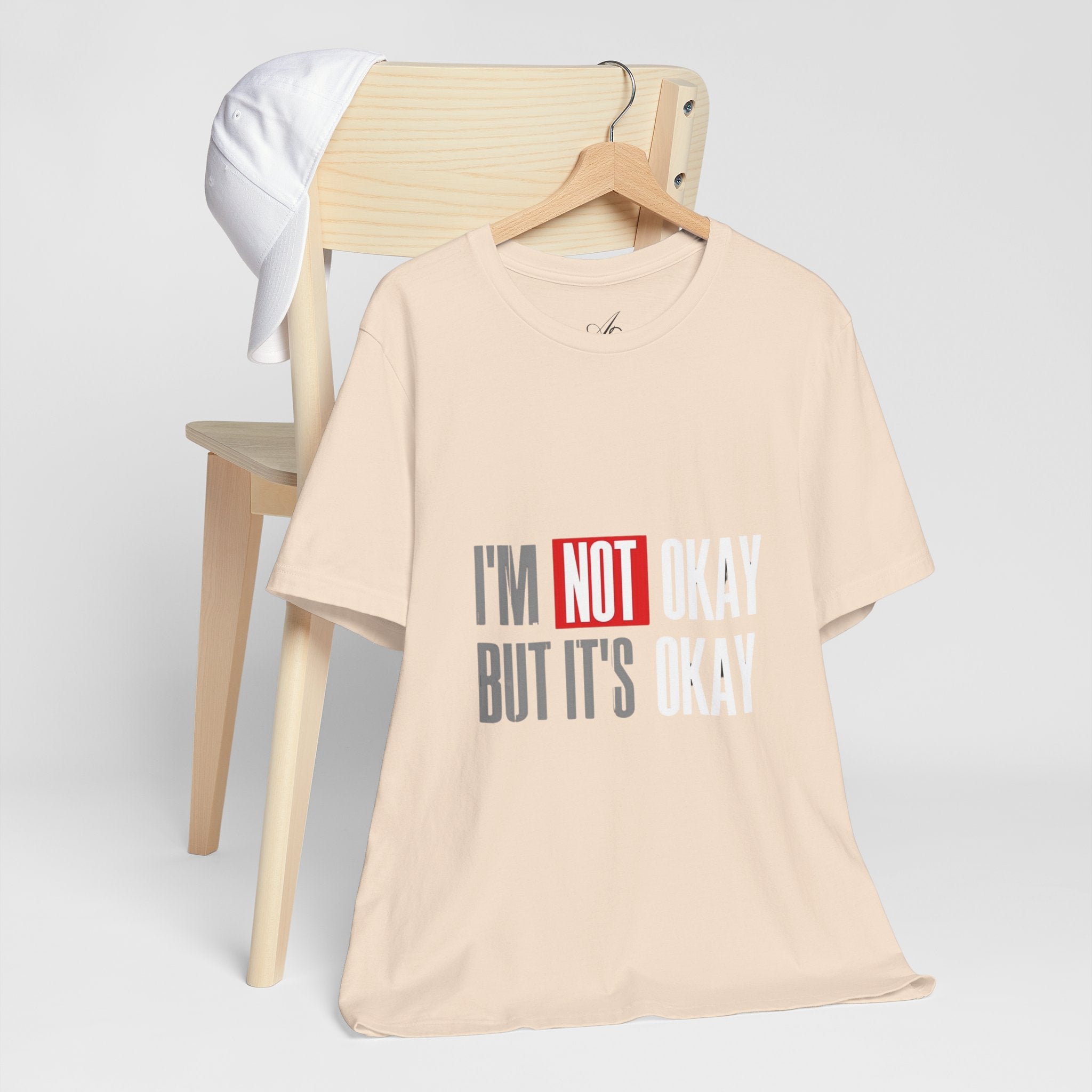 Motivational & Self - Love Unisex Jersey Short Sleeve Tee - 'I'm Not Okay But It's Okay' | Casual Comfort, Mental Health Awareness, Gift for Friends, Self - Care [...] - Metamorphosis Creations