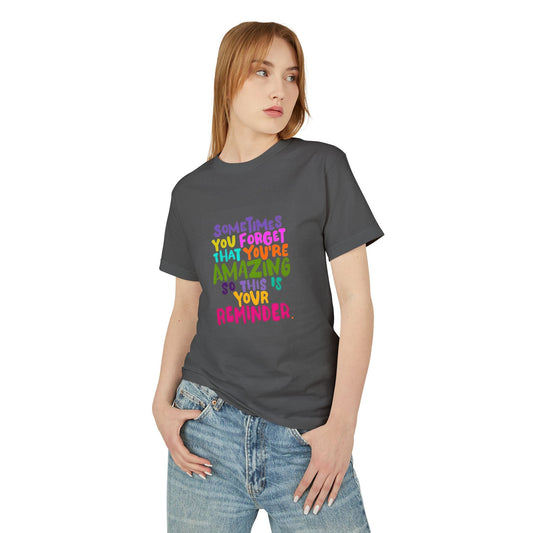 Motivational & Self - Love Unisex Motivational Tee - 'Sometimes You Forget You're Amazing' - Inspirational Gift for Friends, Family, Self - Care, Uplifting Style - Metamorphosis Creations