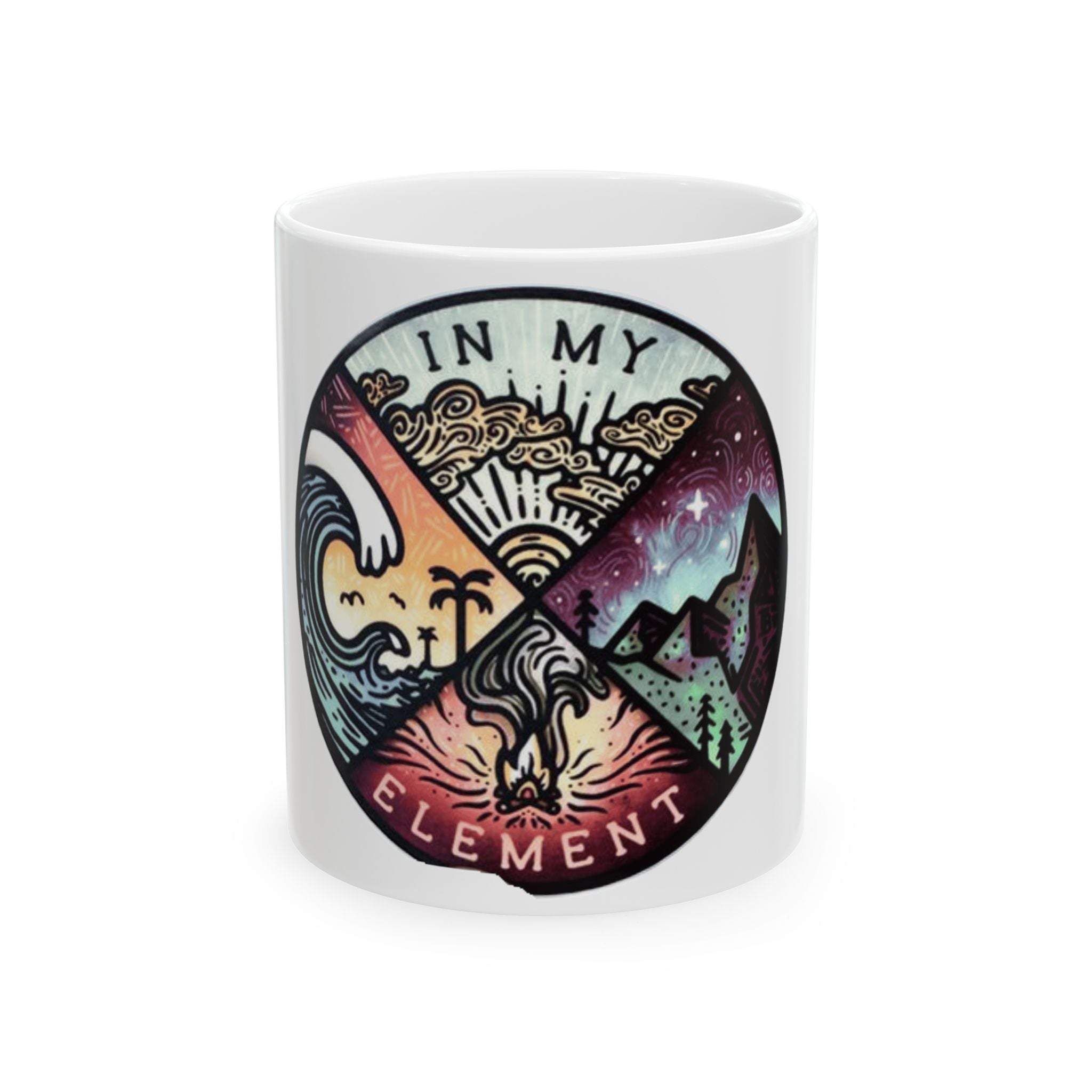 Nature - Inspired Ceramic Mug In My Element, Start your day with meaning. Cozy Coffee Cup, Gift for Nature Lovers, Beach Themed Mug, Eco - Friendly Drinkware - Metamorphosis Creations
