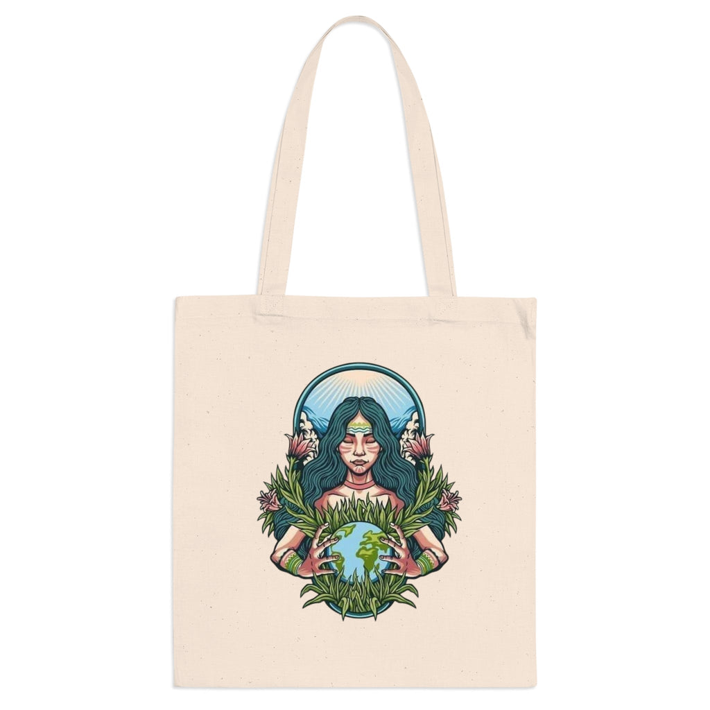 Nature Lover's Illustrated Tote Bag, Eco - Friendly Shopping Bag, Gift for Her, Boho Style, Earth Day Bag, Tote for Vegans - Metamorphosis Creations
