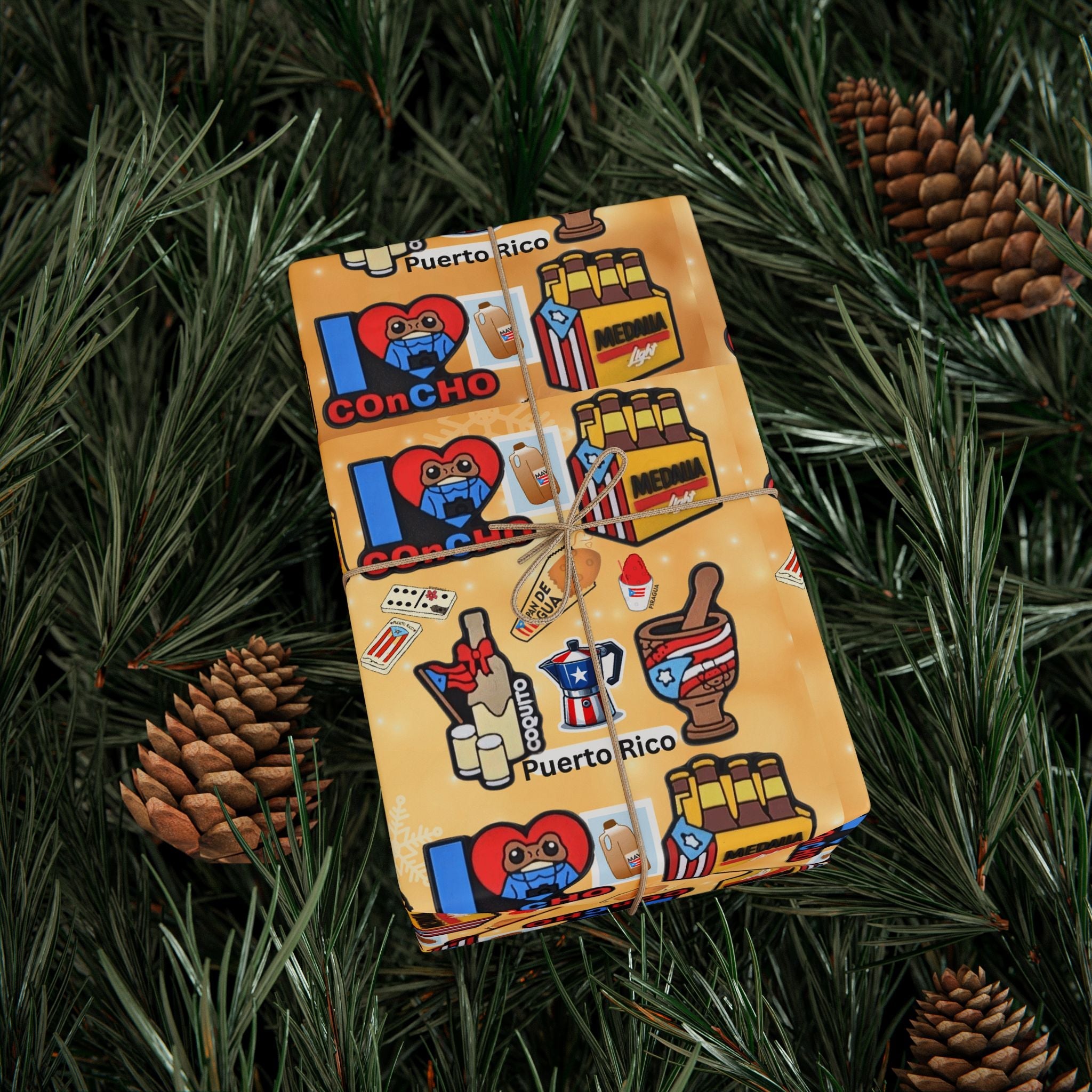 Navidad en Puerto Rico Wrapping Paper – Festive Boricua Holiday Gift Wrap 🇵🇷🎄 - Metamorphosis Creations
