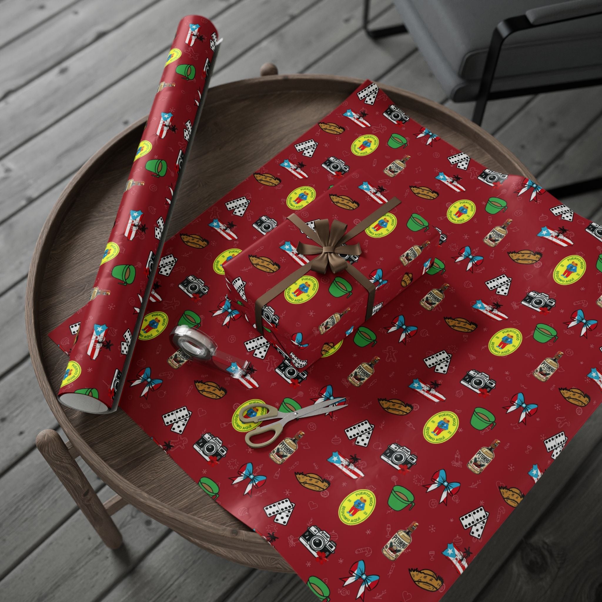 Navidad en Puerto Rico Wrapping Paper – Festive Boricua Holiday Gift Wrap 🇵🇷🎄 - Metamorphosis Creations