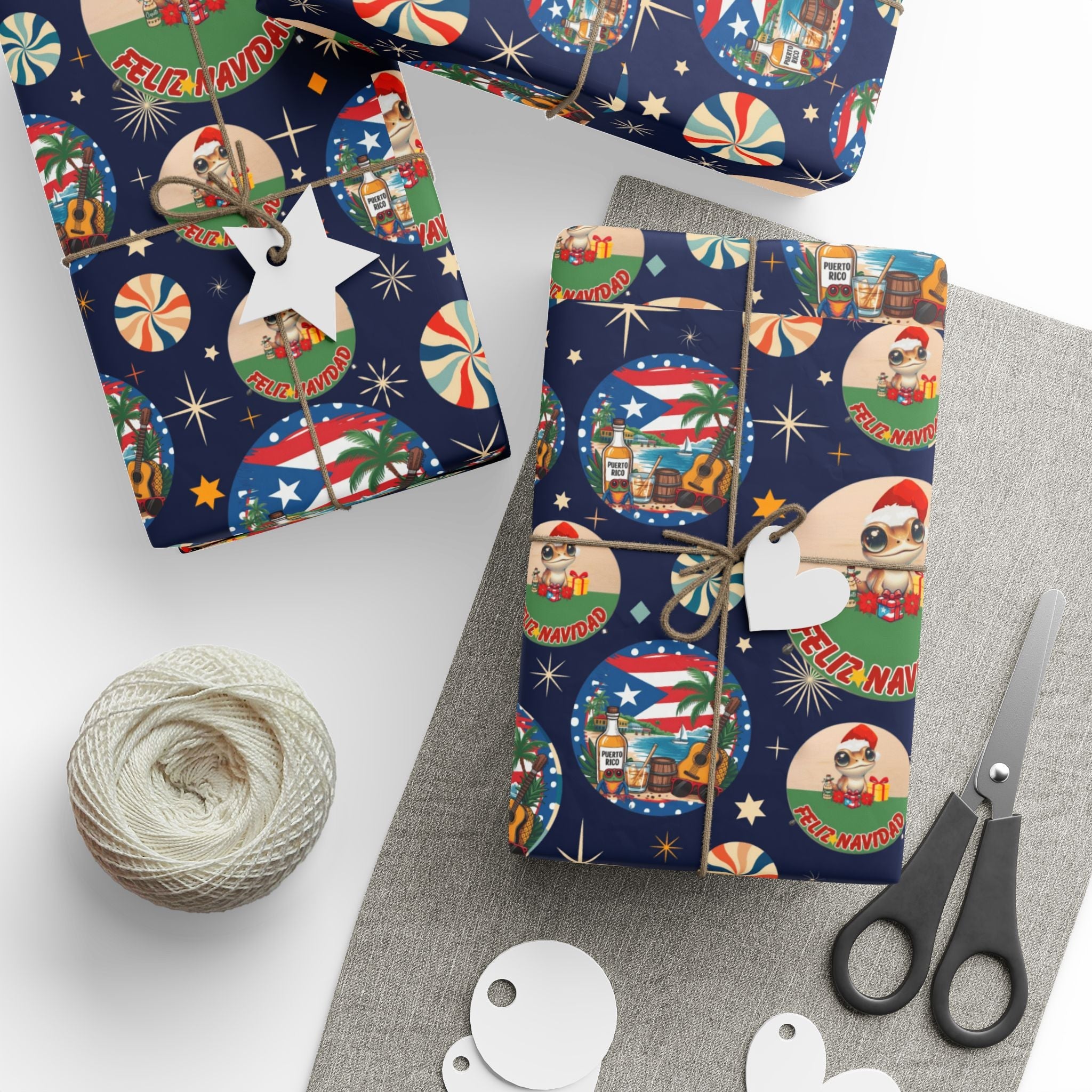 Navidad en Puerto Rico Wrapping Paper – Festive Boricua Holiday Gift Wrap 🇵🇷🎄 - Metamorphosis Creations