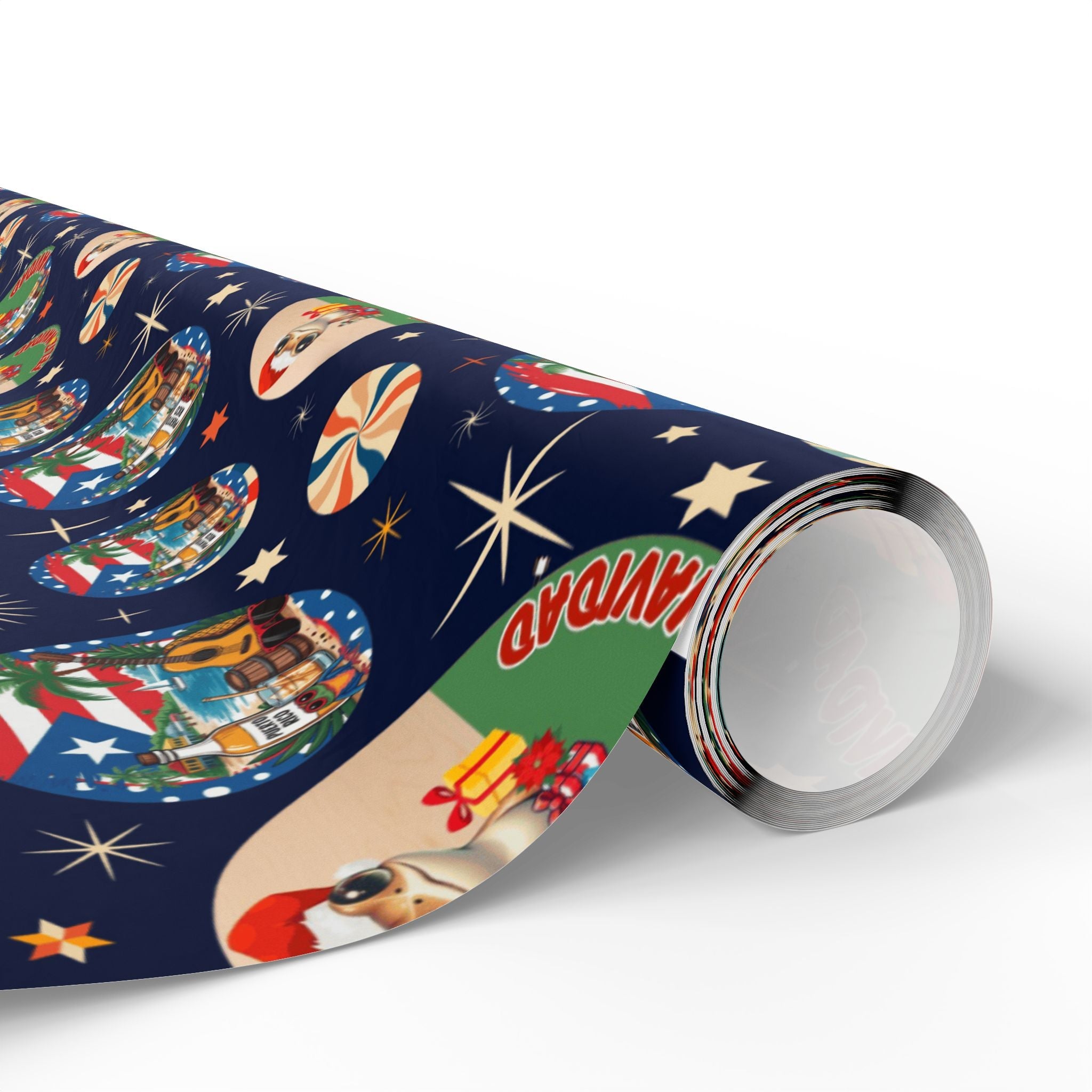 Navidad en Puerto Rico Wrapping Paper – Festive Boricua Holiday Gift Wrap 🇵🇷🎄 - Metamorphosis Creations