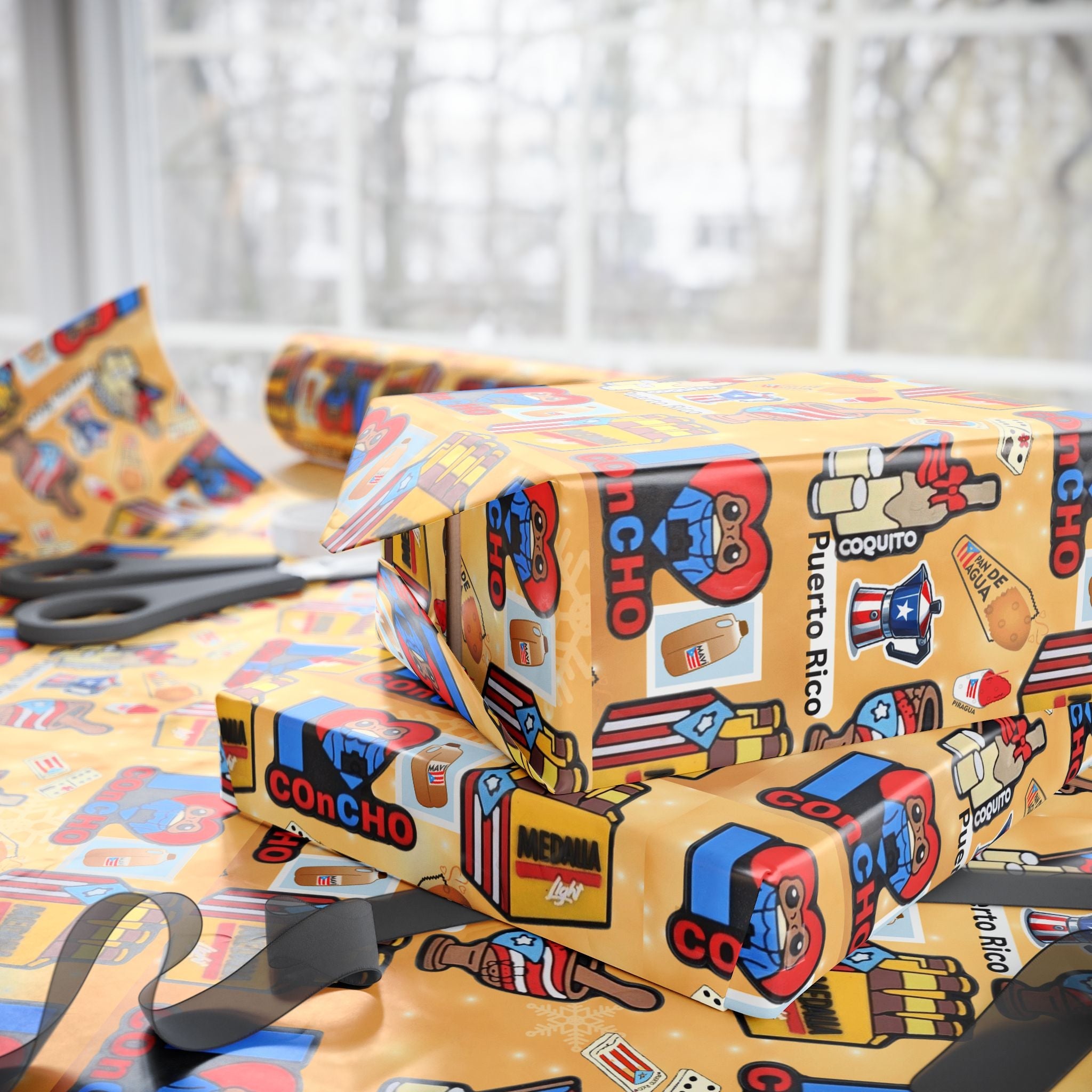 Navidad en Puerto Rico Wrapping Paper – Festive Boricua Holiday Gift Wrap 🇵🇷🎄 - Metamorphosis Creations