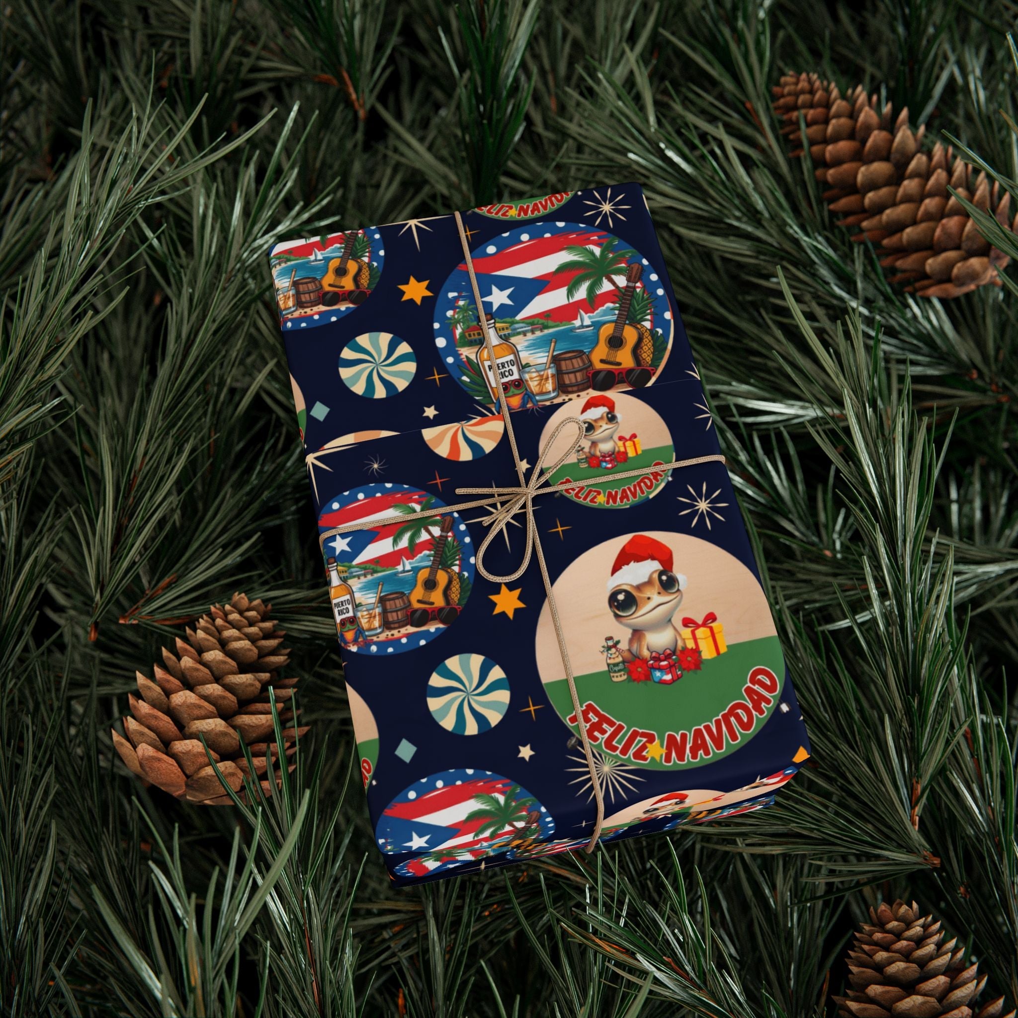 Navidad en Puerto Rico Wrapping Paper – Festive Boricua Holiday Gift Wrap 🇵🇷🎄 - Metamorphosis Creations