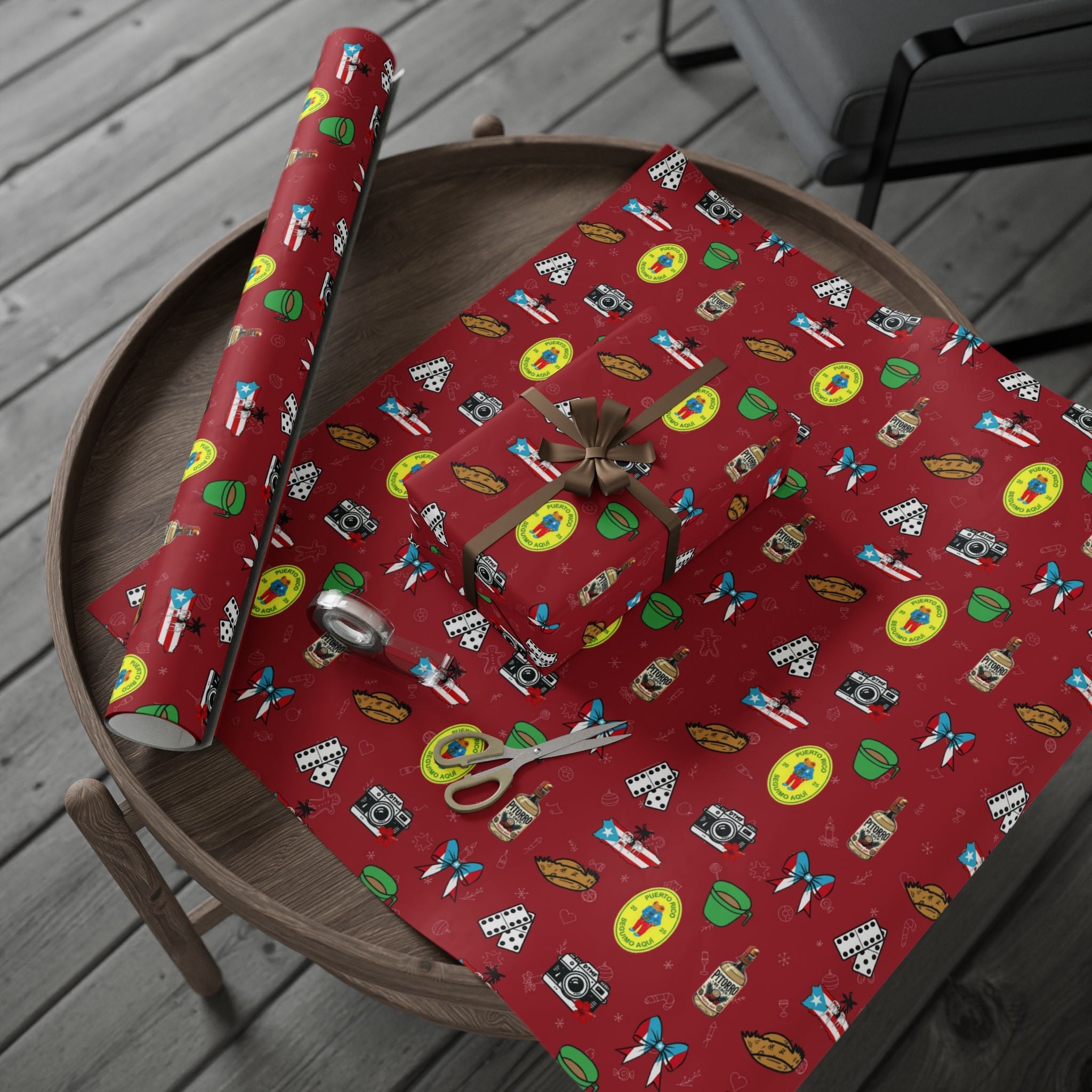 Navidad en Puerto Rico Wrapping Paper – Festive Boricua Holiday Gift Wrap 🇵🇷🎄 - Metamorphosis Creations