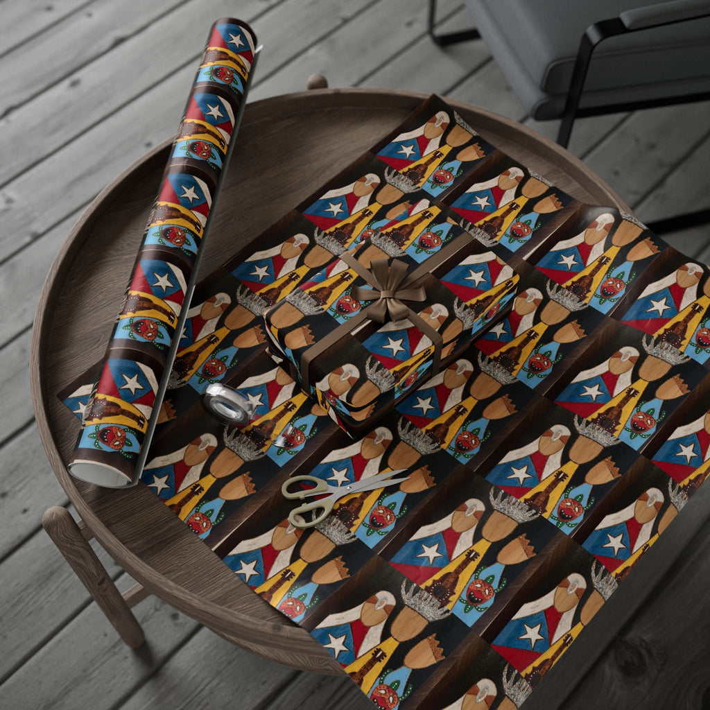 Navidad en Puerto Rico Wrapping Paper – Festive Boricua Holiday Gift Wrap 🇵🇷🎄Wrap, Decorative Gift Wrap, Artistic Paper Rolls, [...] - Metamorphosis Creations