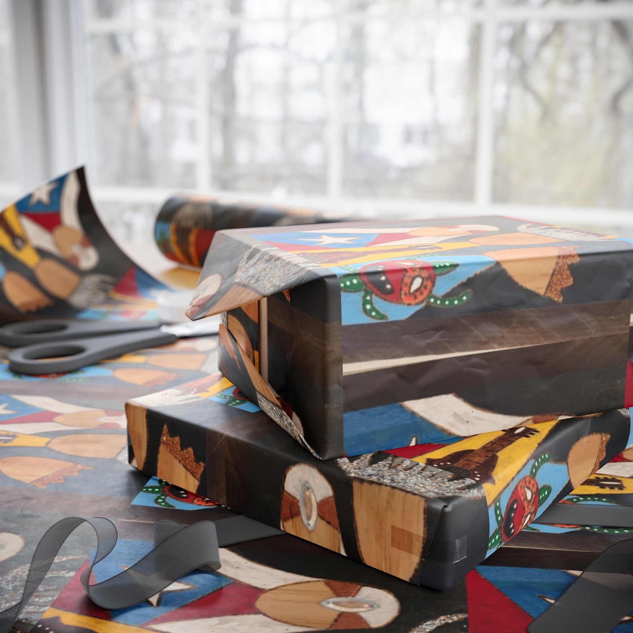 Navidad en Puerto Rico Wrapping Paper – Festive Boricua Holiday Gift Wrap 🇵🇷🎄Wrap, Decorative Gift Wrap, Artistic Paper Rolls, [...] - Metamorphosis Creations