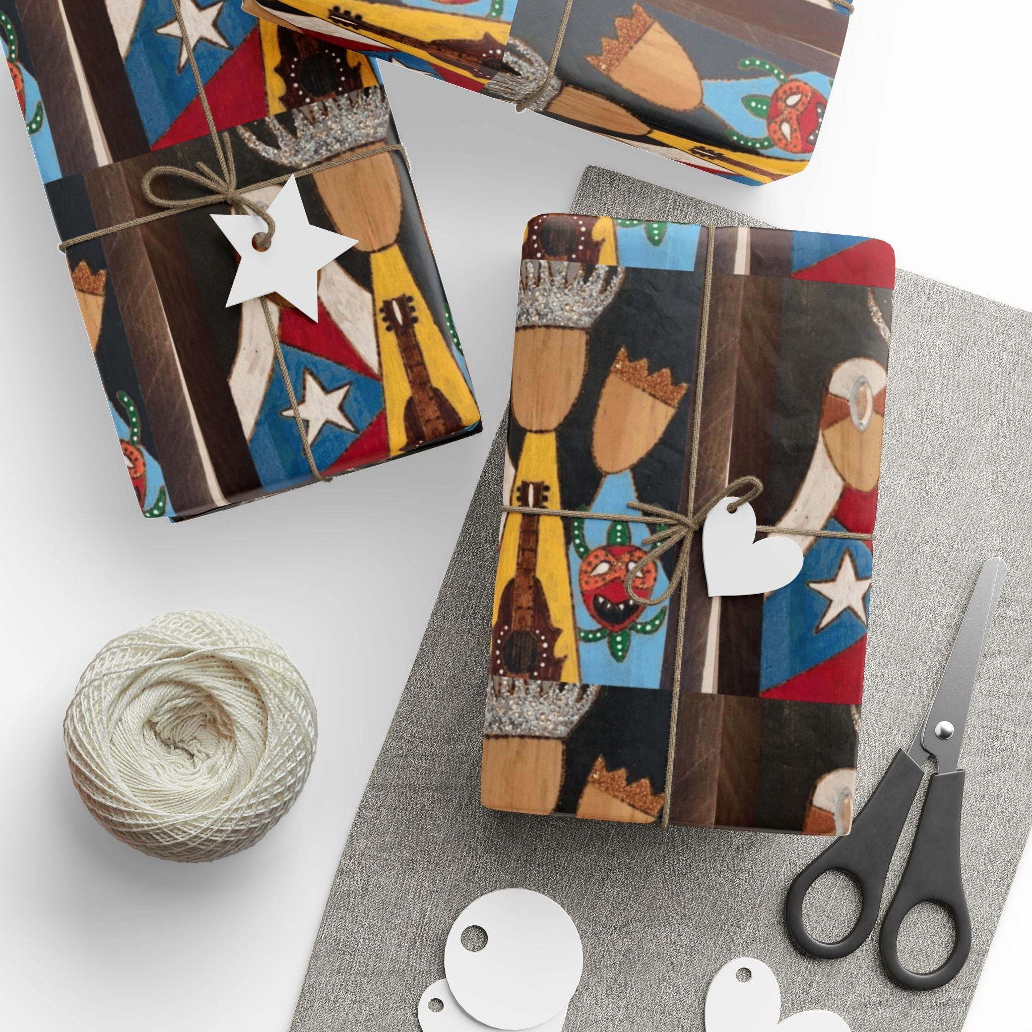 Navidad en Puerto Rico Wrapping Paper – Festive Boricua Holiday Gift Wrap 🇵🇷🎄Wrap, Decorative Gift Wrap, Artistic Paper Rolls, [...] - Metamorphosis Creations