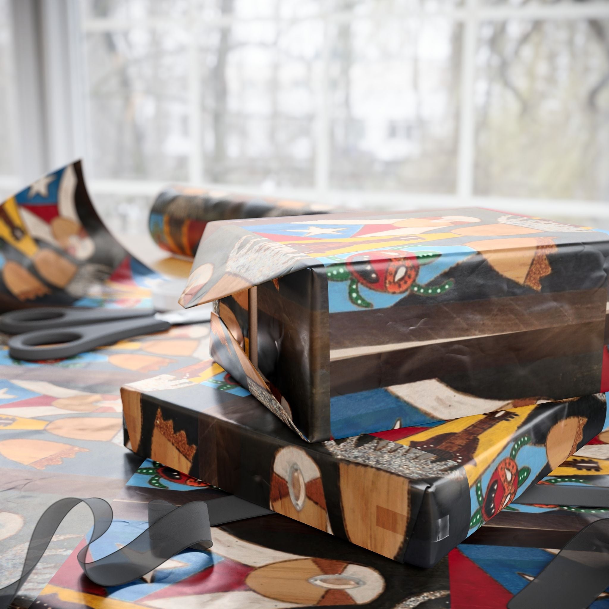 Navidad en Puerto Rico Wrapping Paper – Festive Boricua Holiday Gift Wrap 🇵🇷🎄Wrap, Decorative Gift Wrap, Artistic Paper Rolls, [...] - Metamorphosis Creations