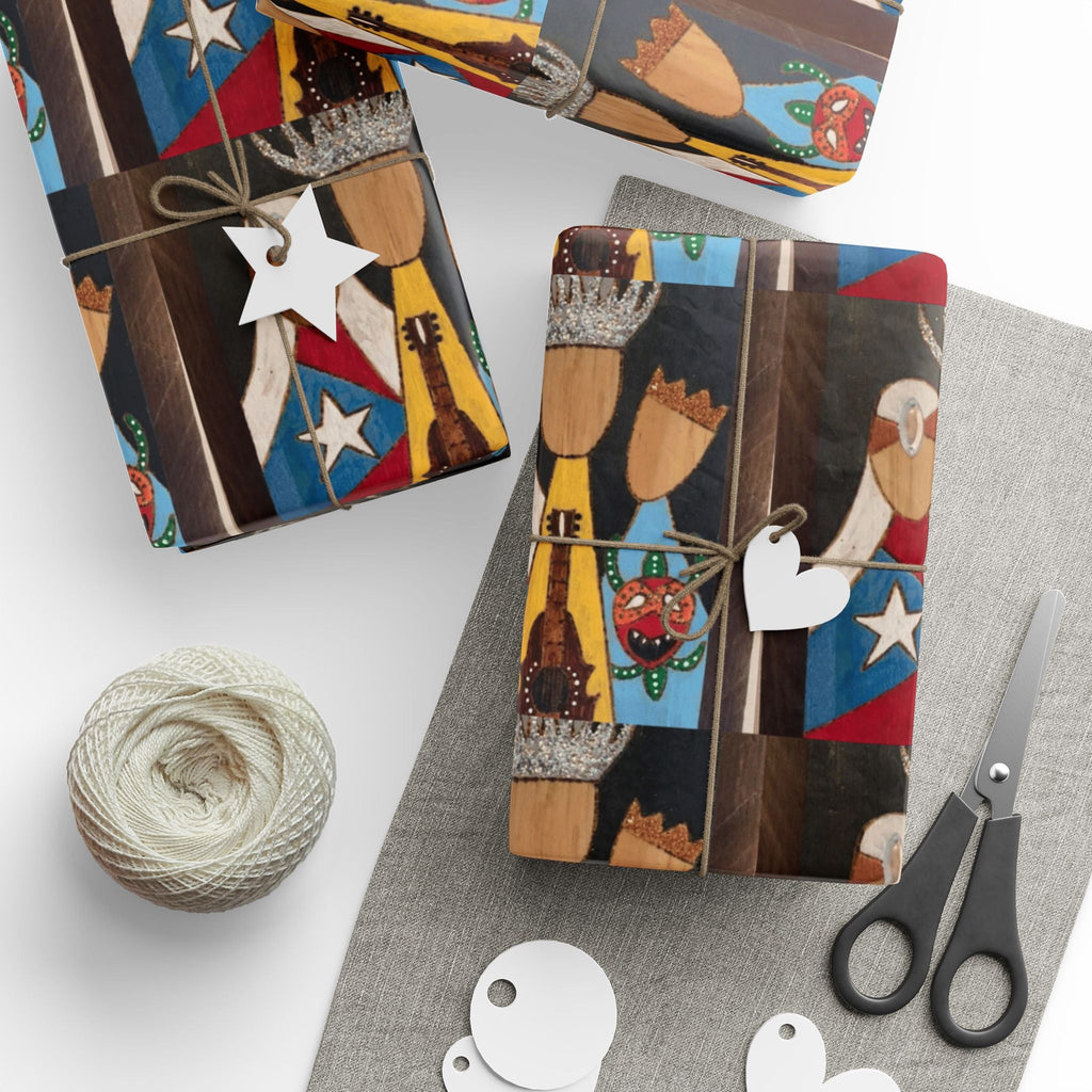 Navidad en Puerto Rico Wrapping Paper – Festive Boricua Holiday Gift Wrap 🇵🇷🎄Wrap, Decorative Gift Wrap, Artistic Paper Rolls, [...] - Metamorphosis Creations