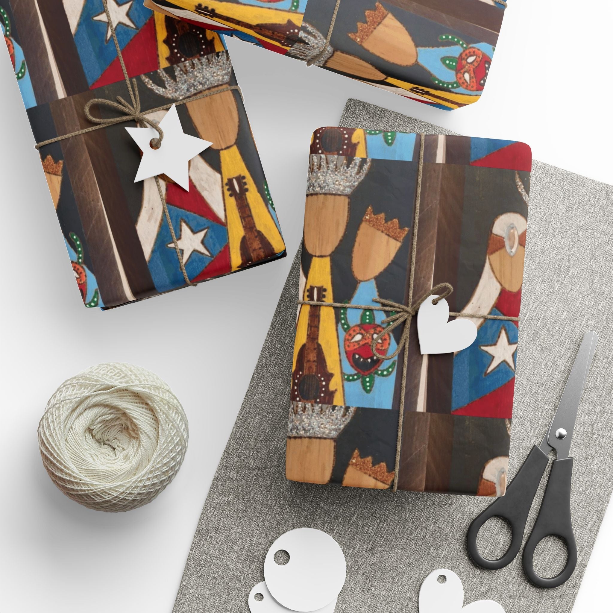Navidad en Puerto Rico Wrapping Paper – Festive Boricua Holiday Gift Wrap 🇵🇷🎄Wrap, Decorative Gift Wrap, Artistic Paper Rolls, [...] - Metamorphosis Creations