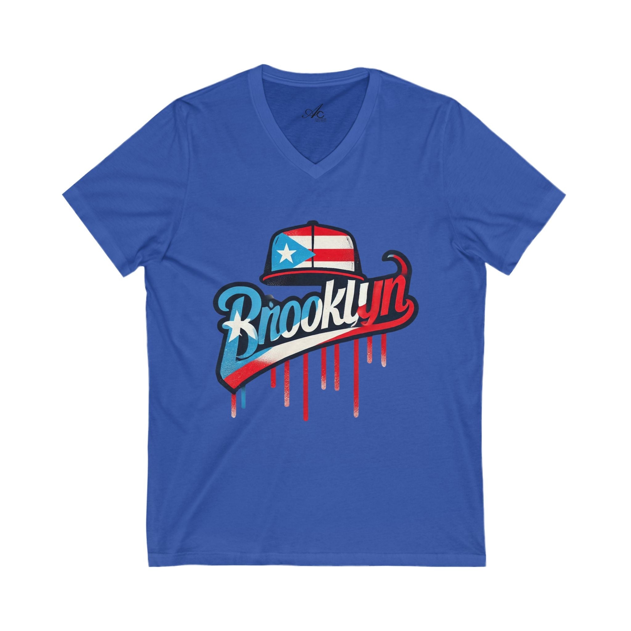 🗽🇵🇷 New Yorican and Proud Brooklyn V - Neck Tee, Casual Summer Shirt,Perfect for Travel, Brooklyn Pride, Gift Idea - Metamorphosis Creations