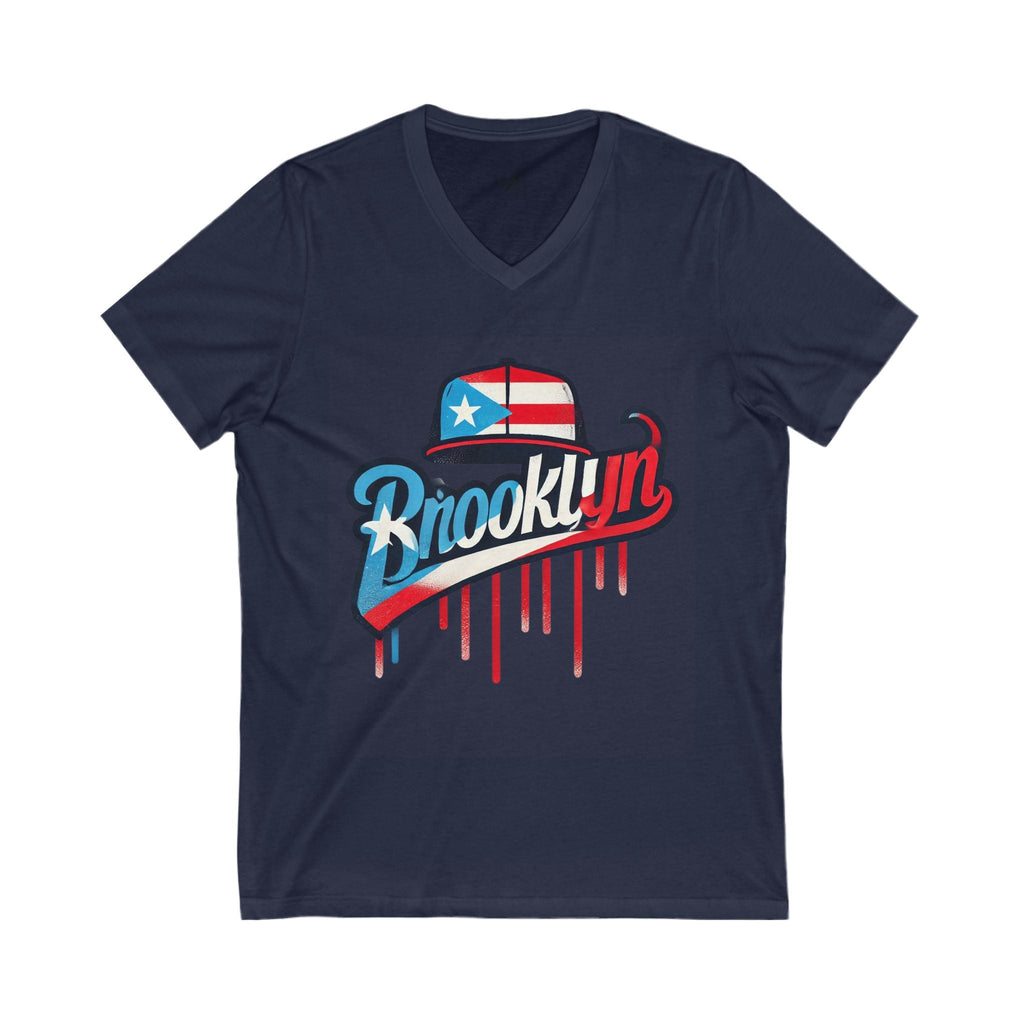 🗽🇵🇷 New Yorican and Proud Brooklyn V - Neck Tee, Casual Summer Shirt,Perfect for Travel, Brooklyn Pride, Gift Idea - Metamorphosis Creations