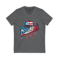 🗽🇵🇷 New Yorican and Proud Brooklyn V - Neck Tee, Casual Summer Shirt,Perfect for Travel, Brooklyn Pride, Gift Idea - Metamorphosis Creations