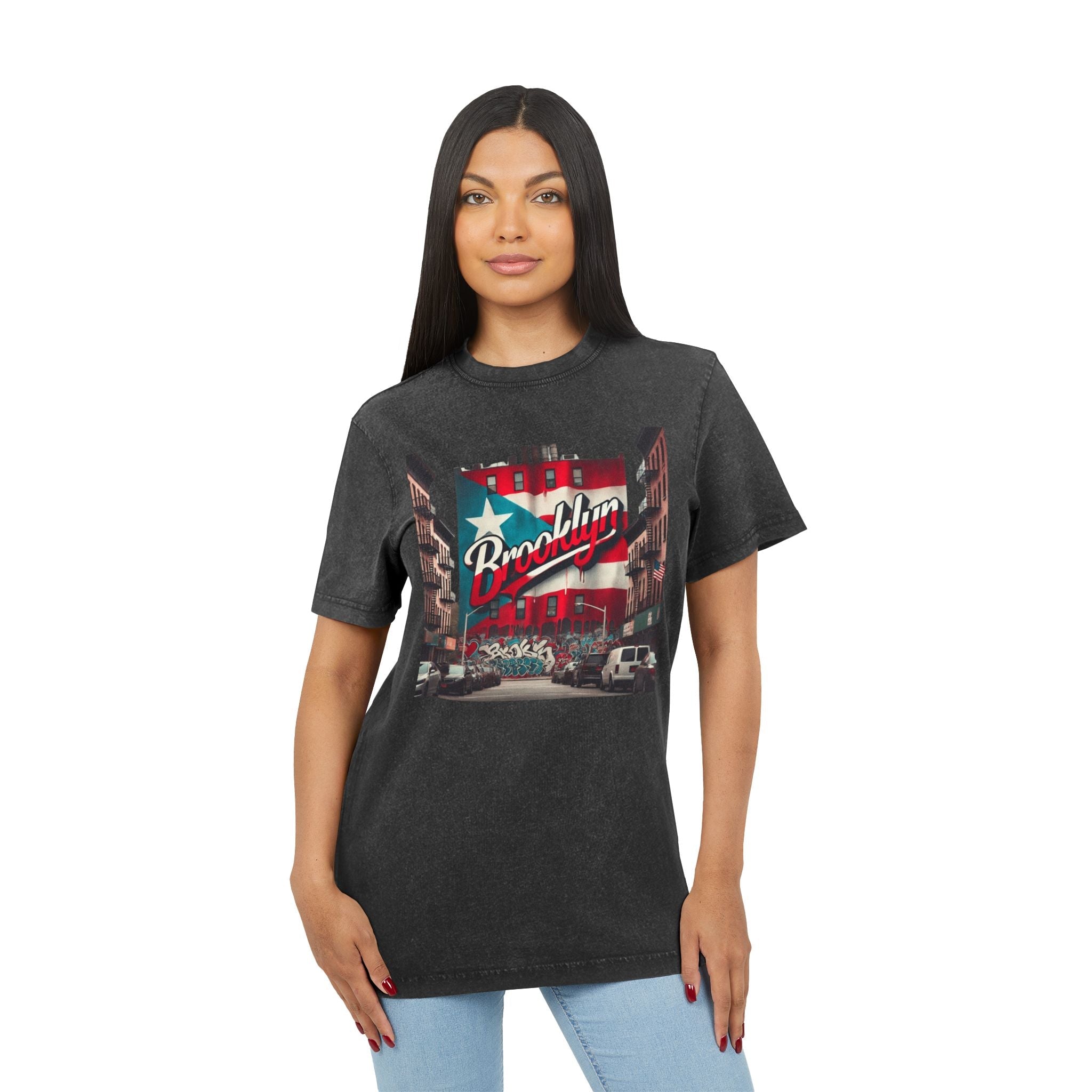 🗽🇵🇷 New Yorican and Proud – Where Boricua Meets Brooklyn Acid Washed Tee, Unisex T-Shirt, Gift for Travelers, Street Style Top - Metamorphosis Creations
