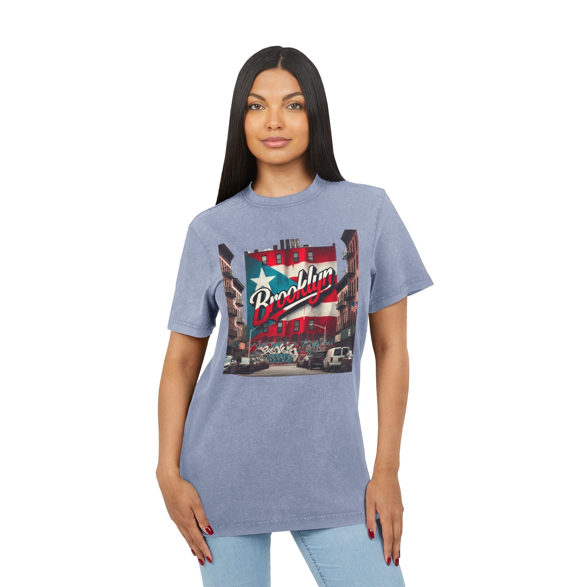 🗽🇵🇷 New Yorican and Proud – Where Boricua Meets Brooklyn Acid Washed Tee, Unisex T-Shirt, Gift for Travelers, Street Style Top - Metamorphosis Creations