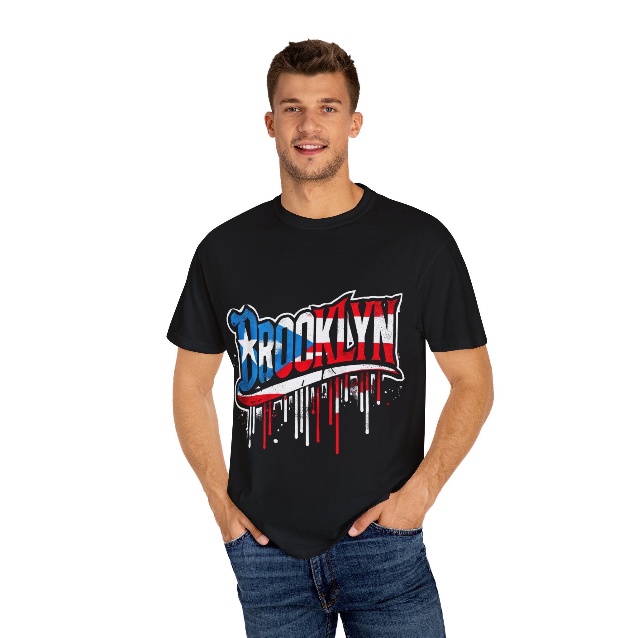 New York Meets Puerto Rico Brooklyn Style Unisex T-Shirt, Streetwear Fashion - Metamorphosis Creations