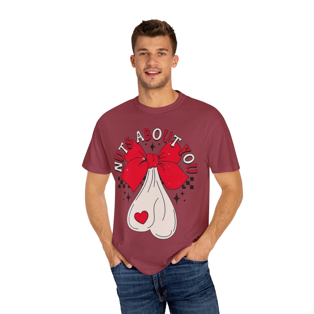 Nuts About You Unisex T-Shirt, Funny Gift, Casual Wear, Valentine's Day, Humorous Tees, Gift for Him/Her - Metamorphosis Creations