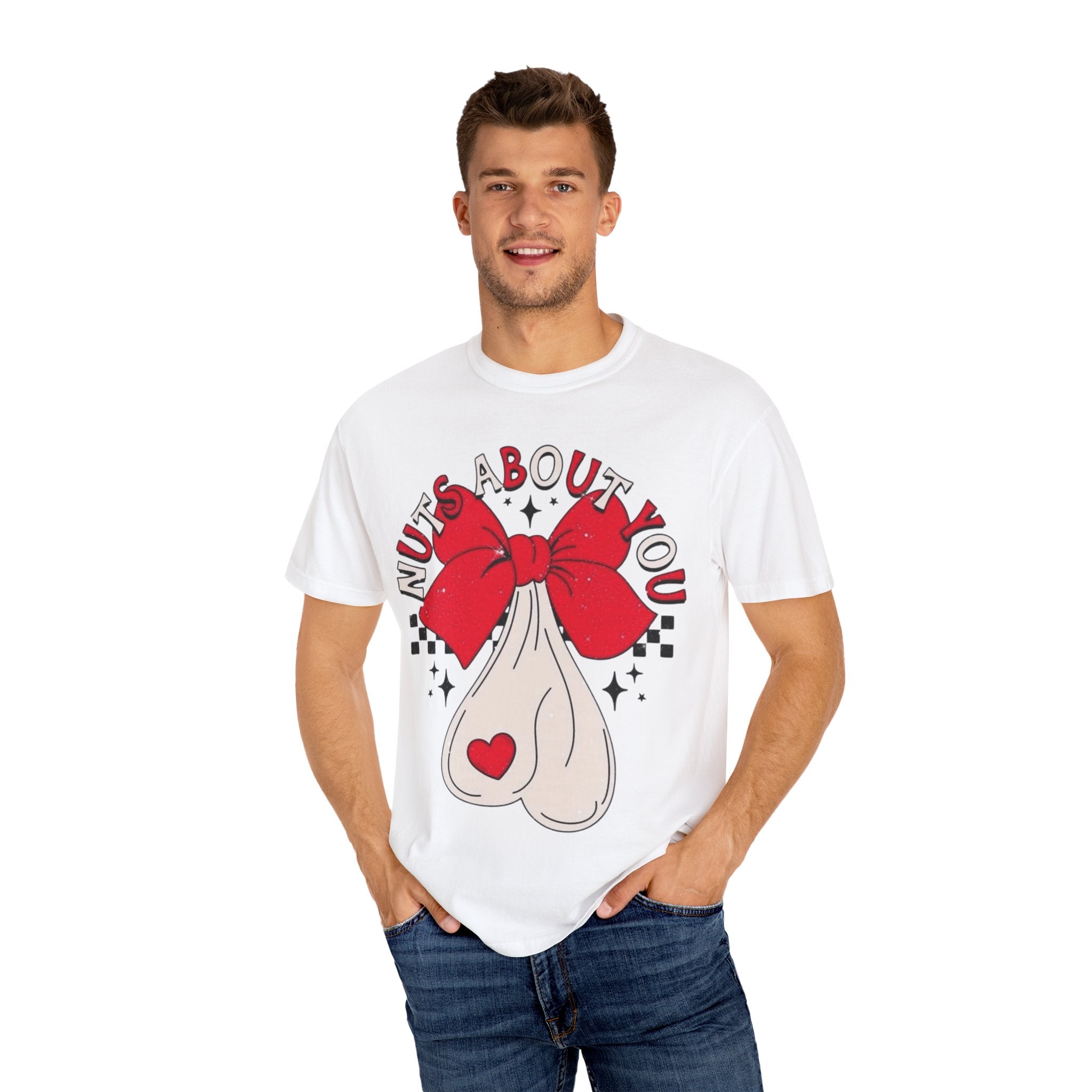 Nuts About You Unisex T-Shirt, Funny Gift, Casual Wear, Valentine's Day, Humorous Tees, Gift for Him/Her - Metamorphosis Creations