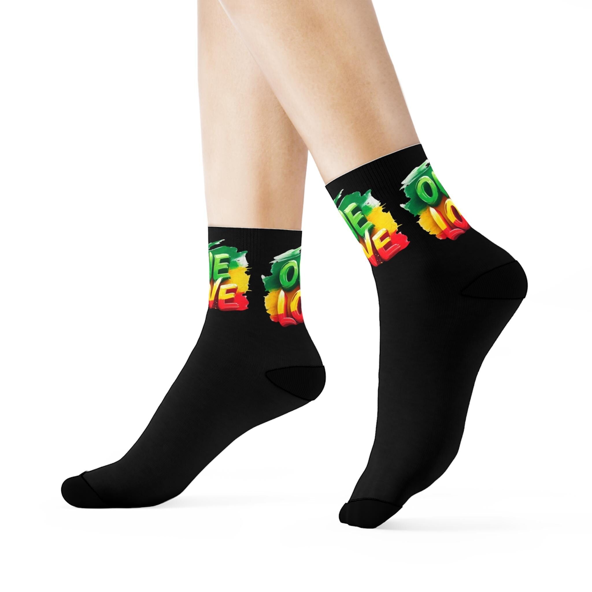 One Love Fun and Comfortable Crew Socks Crew Socks - Metamorphosis Creations