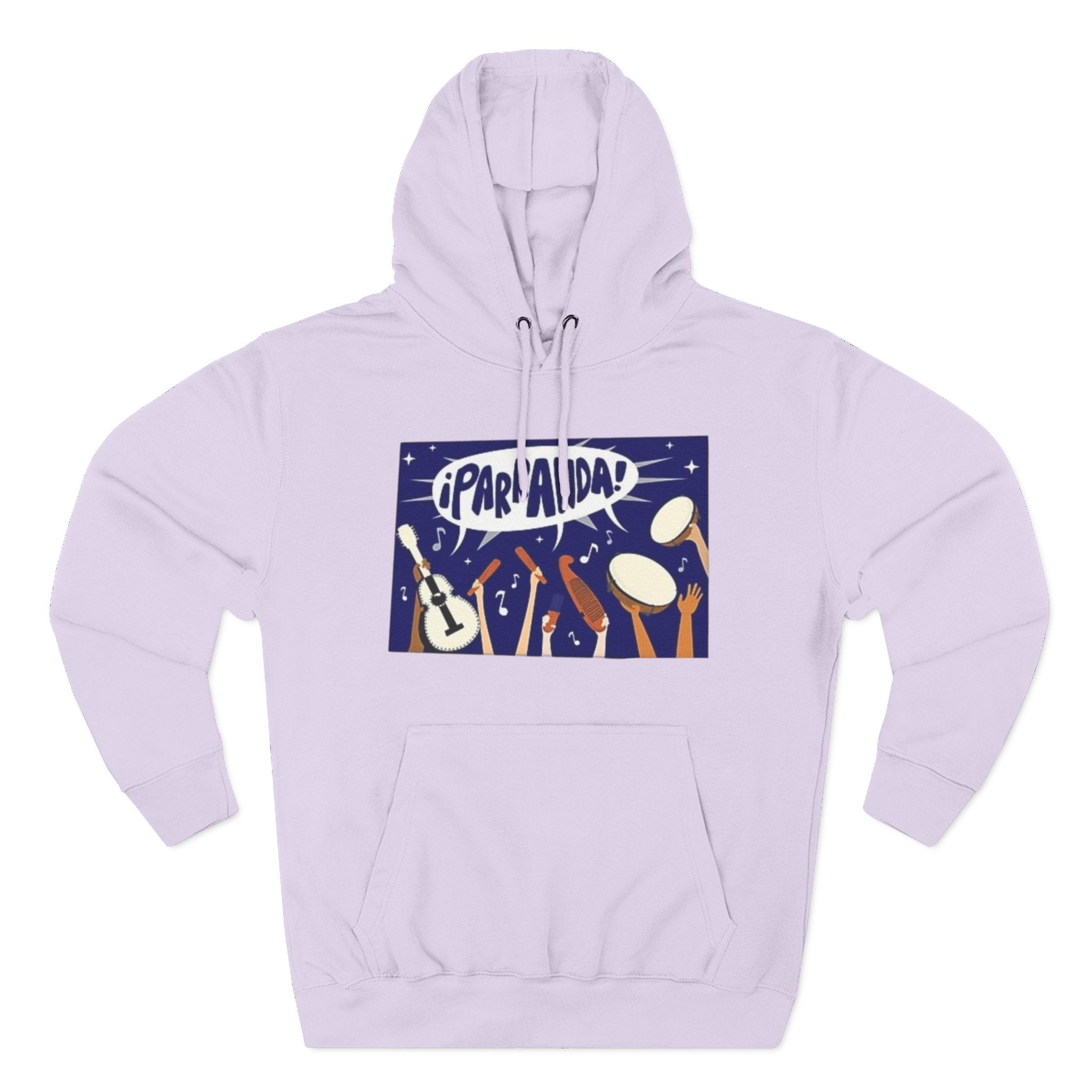 ¡Parranda! Three - Panel Fleece Hoodie | Cozy Gift for Music Lovers, Festival Wear, Lounge Hoodie, Casual Streetwear, Art - Inspired Clothing - Metamorphosis Creations