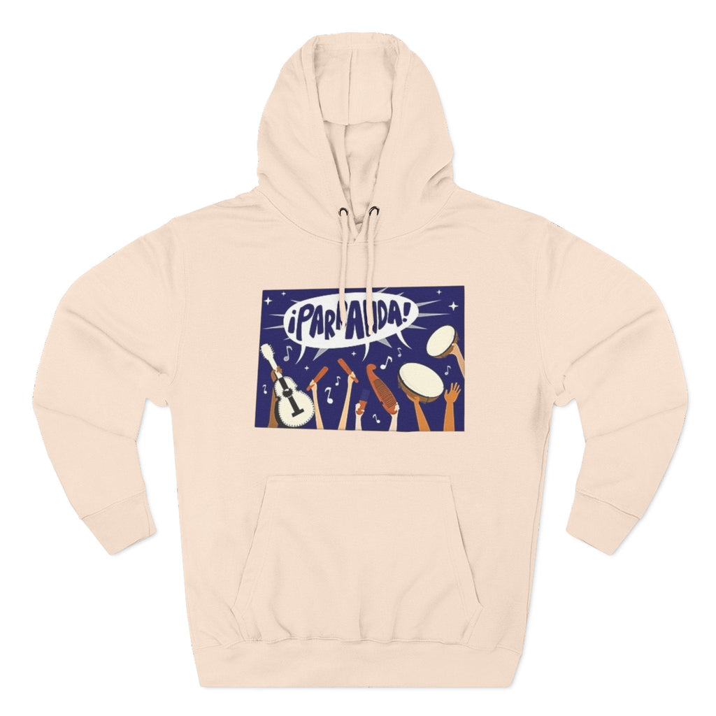 ¡Parranda! Three - Panel Fleece Hoodie | Cozy Gift for Music Lovers, Festival Wear, Lounge Hoodie, Casual Streetwear, Art - Inspired Clothing - Metamorphosis Creations