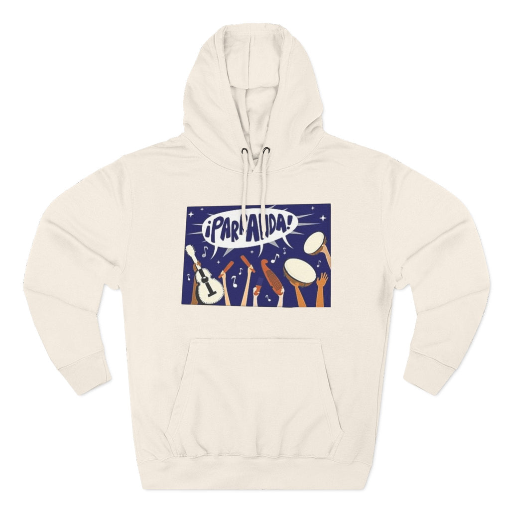 ¡Parranda! Three - Panel Fleece Hoodie | Cozy Gift for Music Lovers, Festival Wear, Lounge Hoodie, Casual Streetwear, Art - Inspired Clothing - Metamorphosis Creations