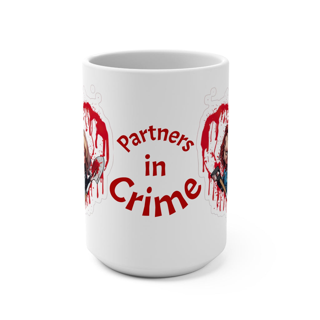 Partners in Crime Mug - 15oz, Funny Gift for Best Friends, Couples, Halloween Decoration, Cute Coffee Cup, Unique Collectible - Metamorphosis Creations