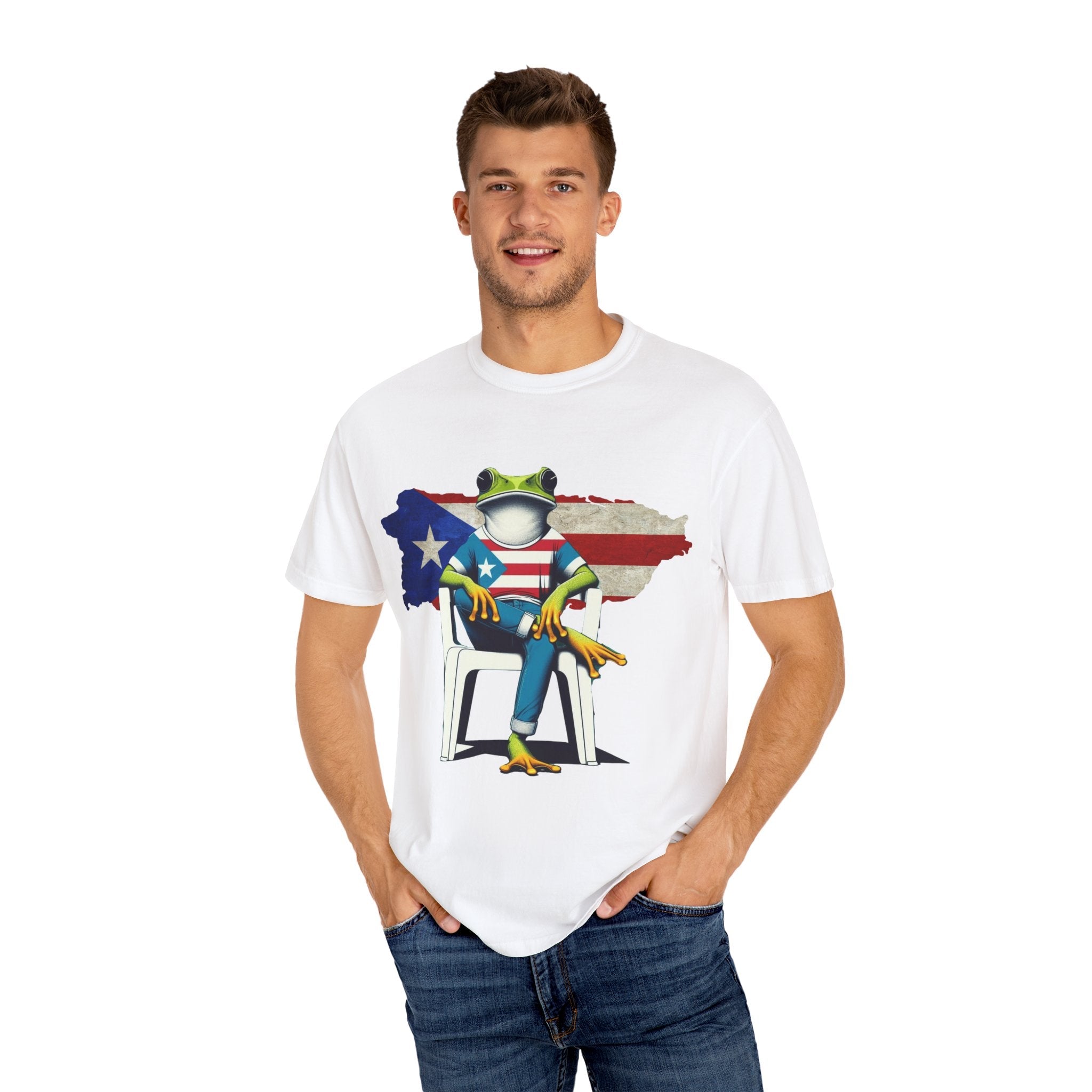 Patriotic Puerto Rican Shirt Patriotic Frog T-shirt, Humor Shirt, Gift for Nature Lovers, Summer BBQ Outfit - Metamorphosis Creations