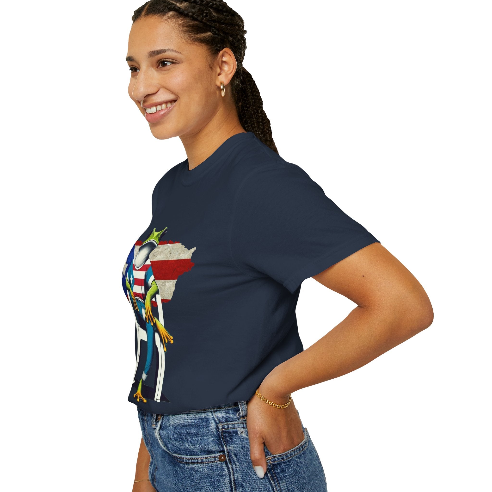 Patriotic Puerto Rican Shirt Patriotic Frog T-shirt, Humor Shirt, Gift for Nature Lovers, Summer BBQ Outfit - Metamorphosis Creations