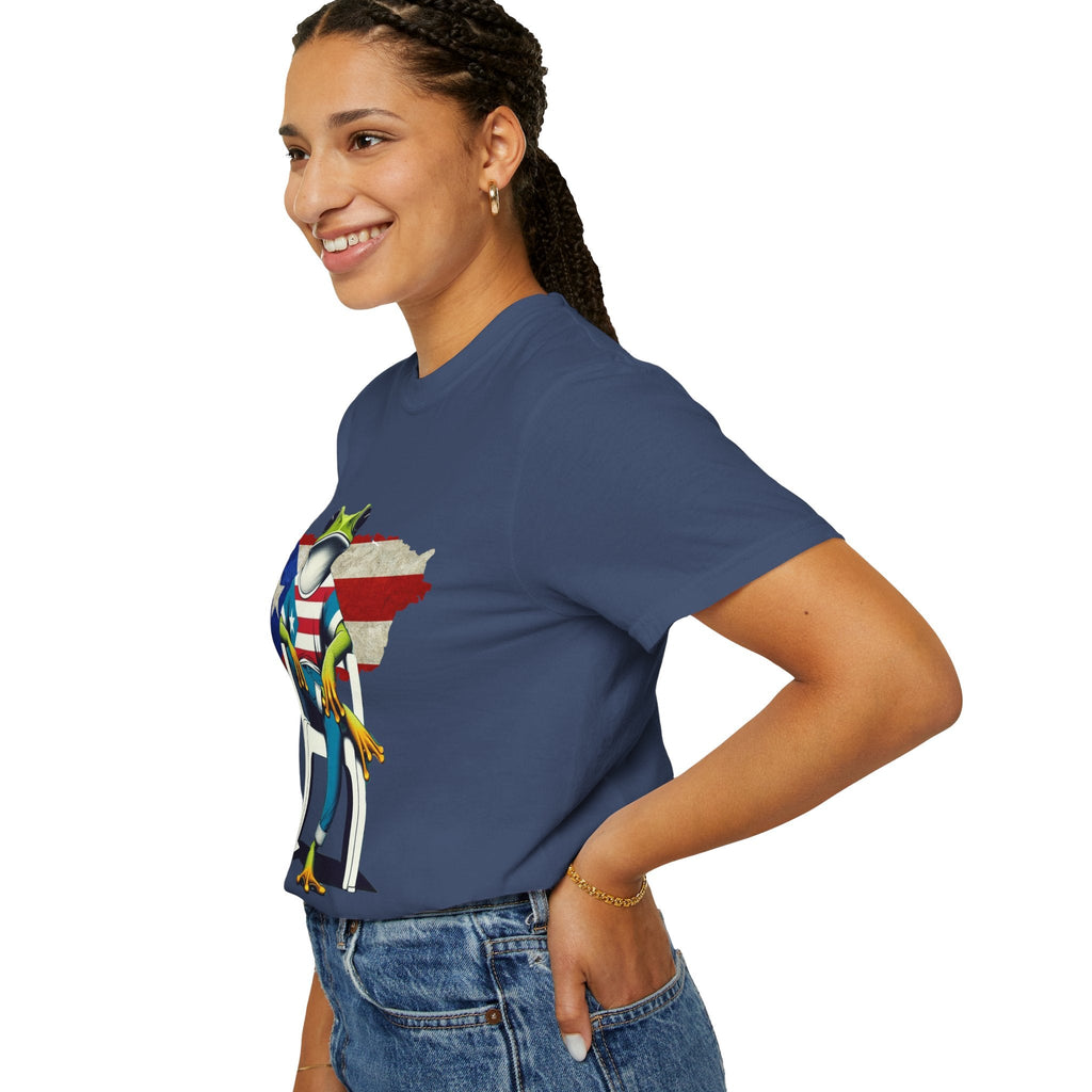 Patriotic Puerto Rican Shirt Patriotic Frog T-shirt, Humor Shirt, Gift for Nature Lovers, Summer BBQ Outfit - Metamorphosis Creations