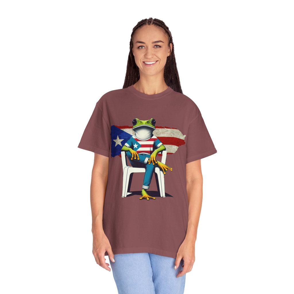 Patriotic Puerto Rican Shirt Patriotic Frog T-shirt, Humor Shirt, Gift for Nature Lovers, Summer BBQ Outfit - Metamorphosis Creations