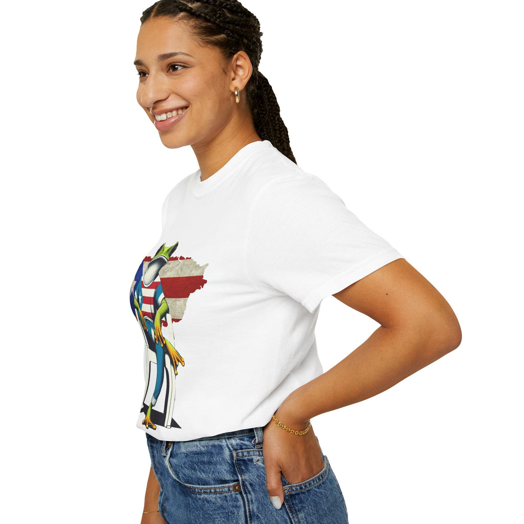 Patriotic Puerto Rican Shirt Patriotic Frog T-shirt, Humor Shirt, Gift for Nature Lovers, Summer BBQ Outfit - Metamorphosis Creations